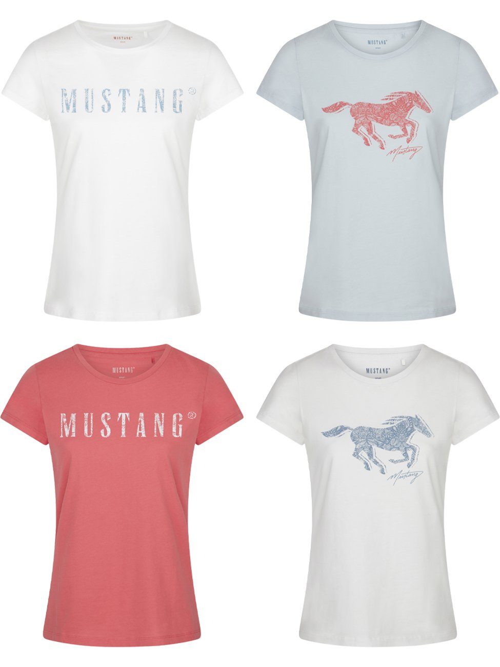 MUSTANG T-Shirt Damen Logo Printshirt Alexia günstig online kaufen