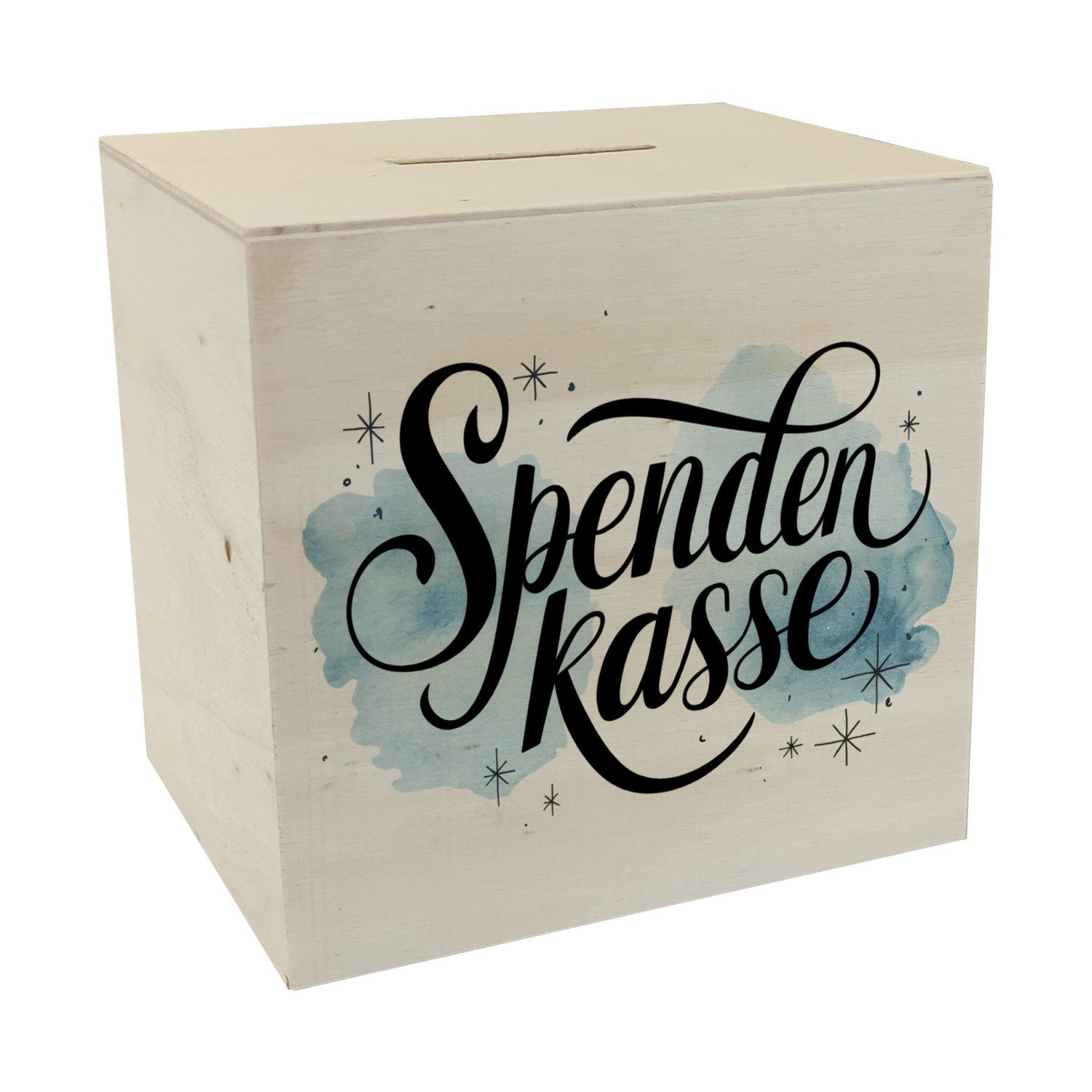 speecheese Spardose Spendenkasse Aquarell-Illustration Spardose aus Holz günstig online kaufen