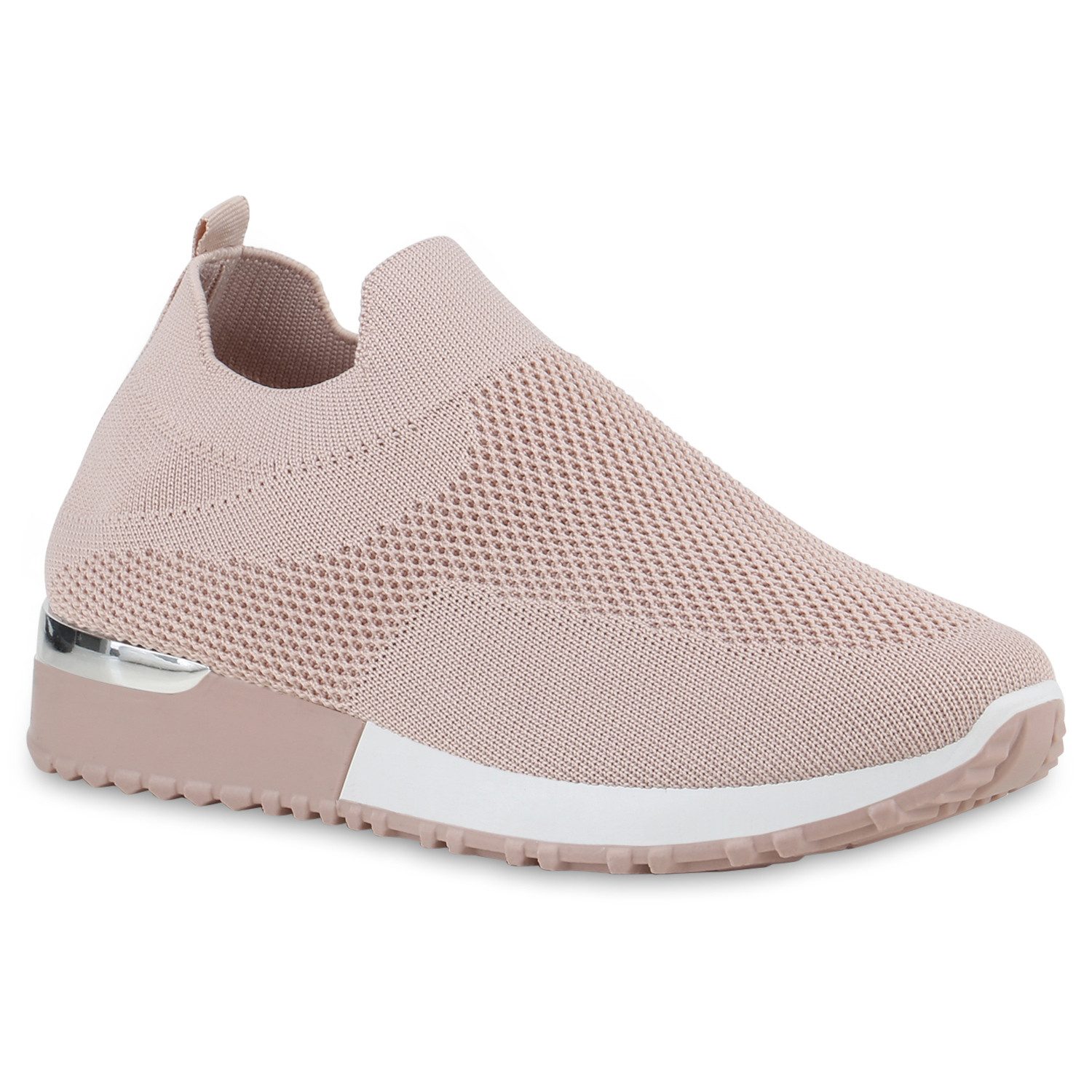 VAN HILL 21710538 BK113 Damen Sportschuhe Pink 38 Slip-On Sneaker Damen Slip Ons Sportschuhe Sportliche Strick Profil-Sohle
