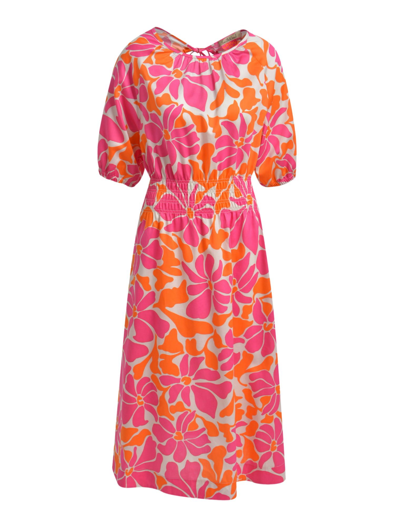 Smith & Soul Midikleid bunt,Freizeit,Baumwolle,Floral,Rundhals,1/2 Arm,Tailliert