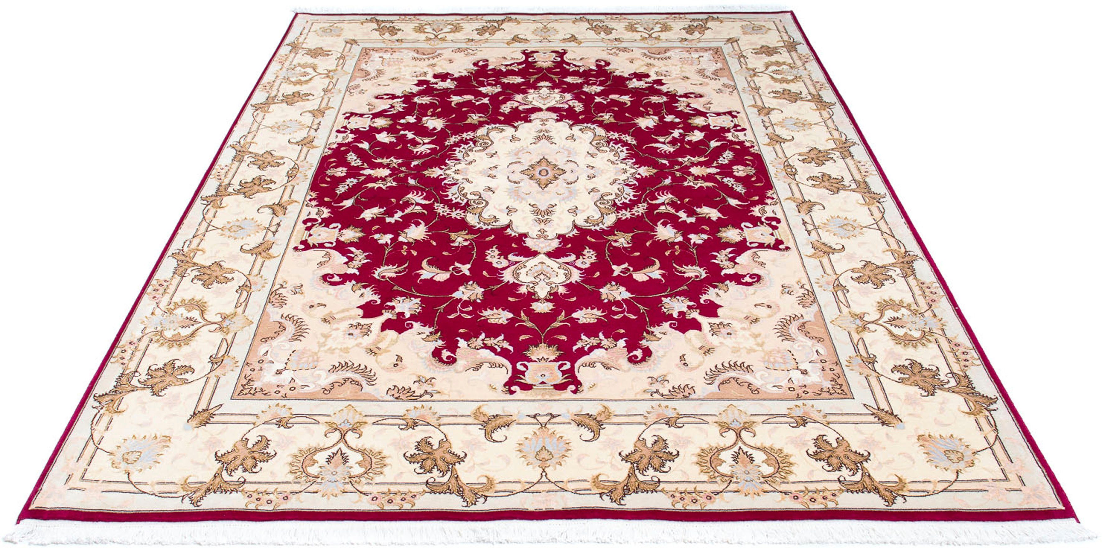 Orientteppich Perser - Täbriz - Royal - 240 x 169 cm - rot, morgenland, rechteckig, Höhe: 7 mm, Wohnzimmer, Handgeknüpft, Einzelstück mit Zertifikat