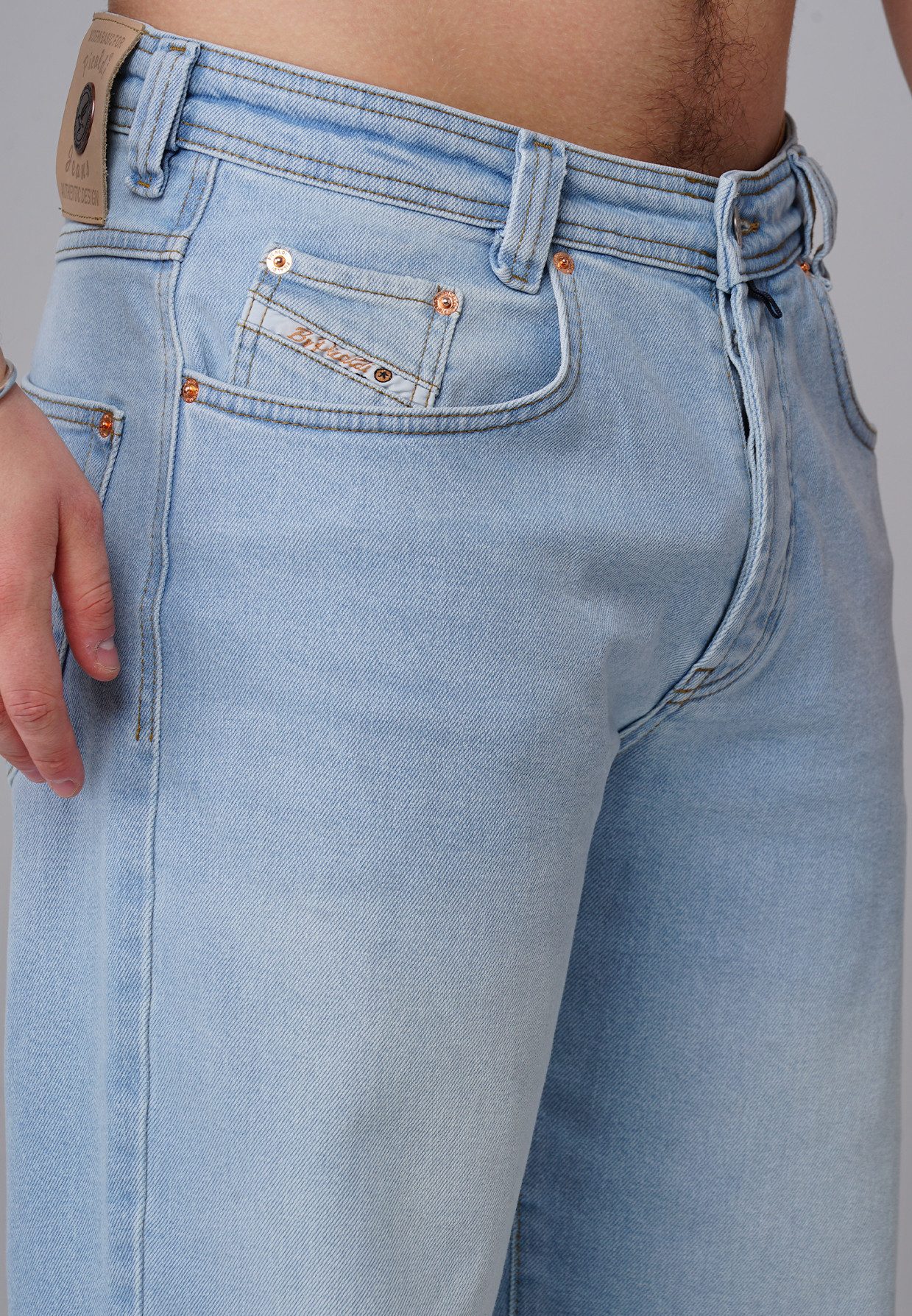 PICALDI Jeans 5-Pocket-Jeans Zicco 472 Rivet – Relaxed Tapered Fit Pale Blue (1-tlg) Helle Waschung