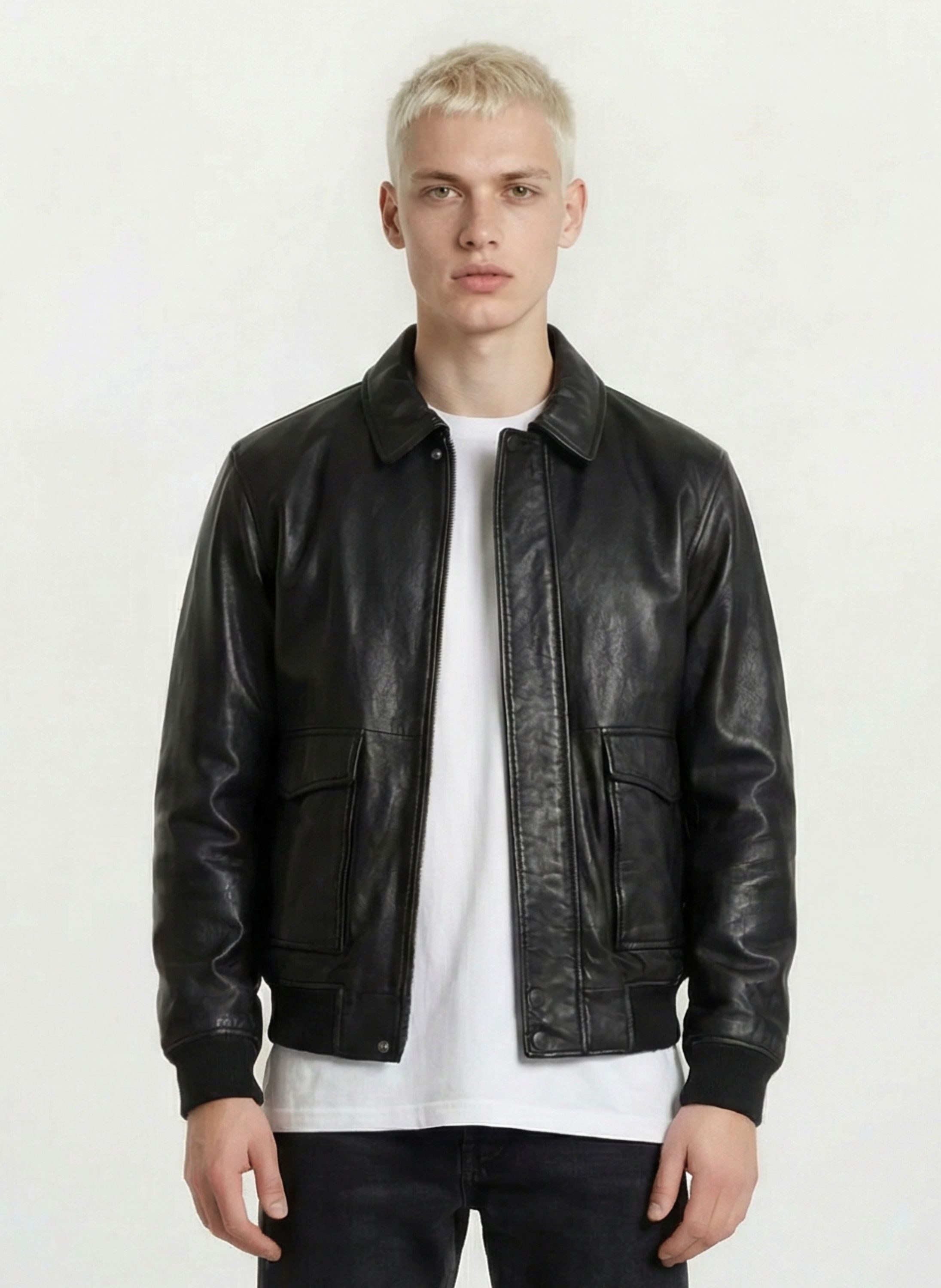 trueprodigy Lederjacke Ryder Oversizejacke mit aufgesetzte Taschen