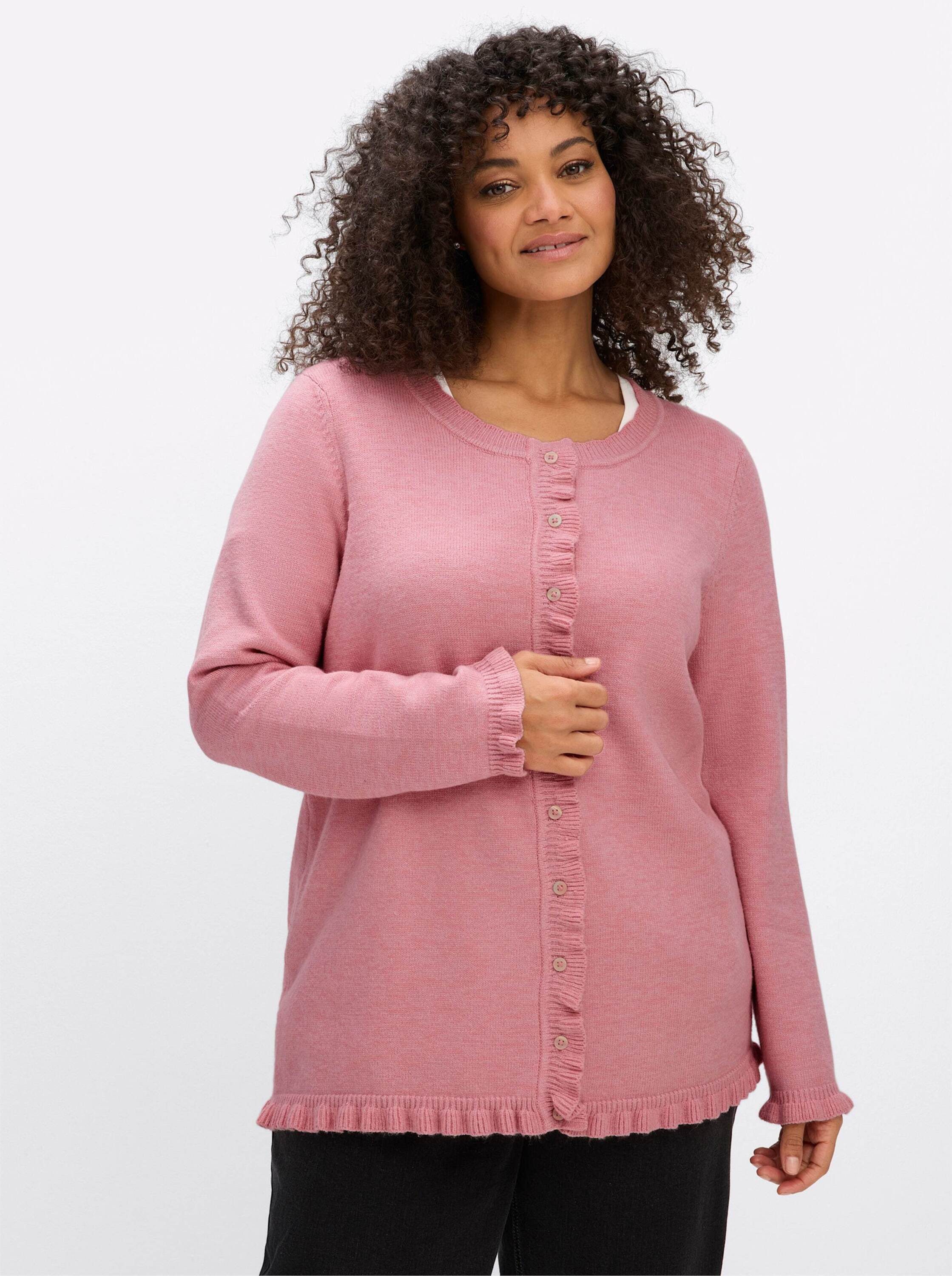 Sheego Strickjacke Cardigan Langarm Jersey