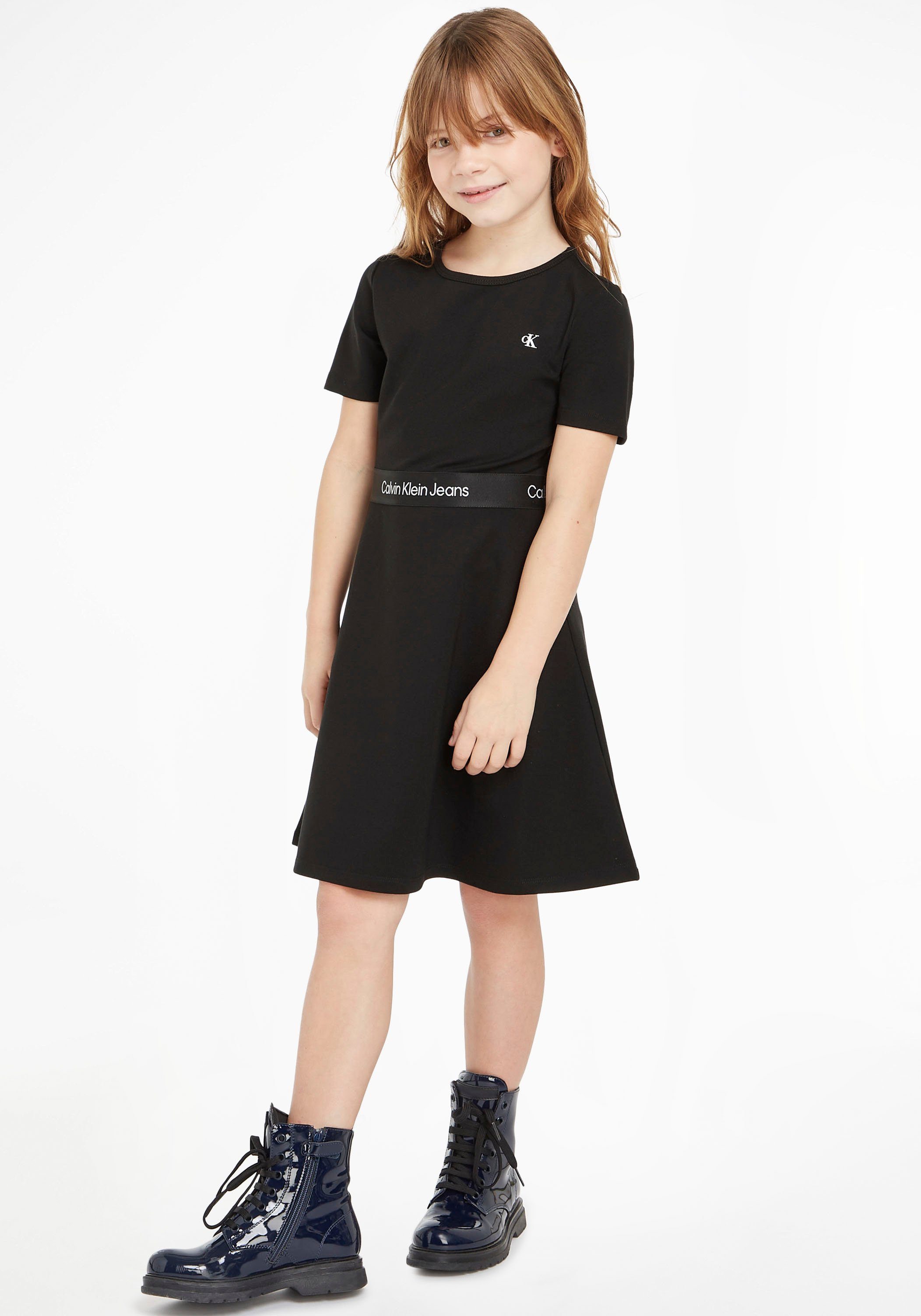 Black PUNTO SS Jeans Ck Klein DRESS Calvin TAPE Skaterkleid