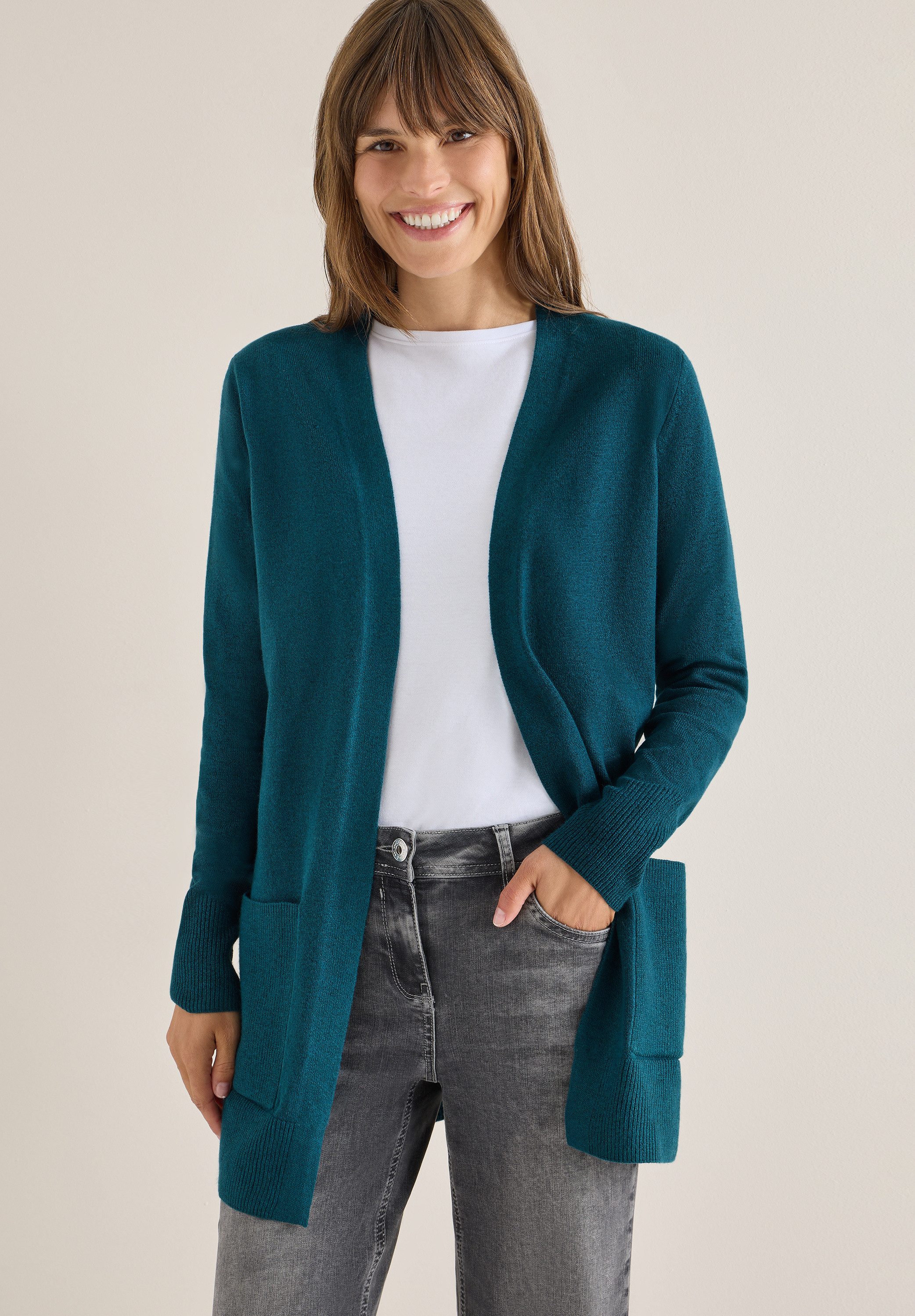 CECIL Longstrickjacke aus softem Materialmix günstig online kaufen