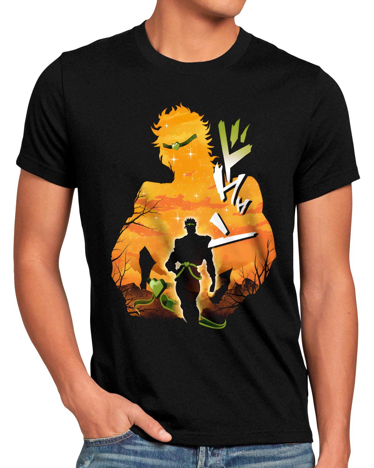 manga anime style3 japan bizarre adventure jojos Print-Shirt