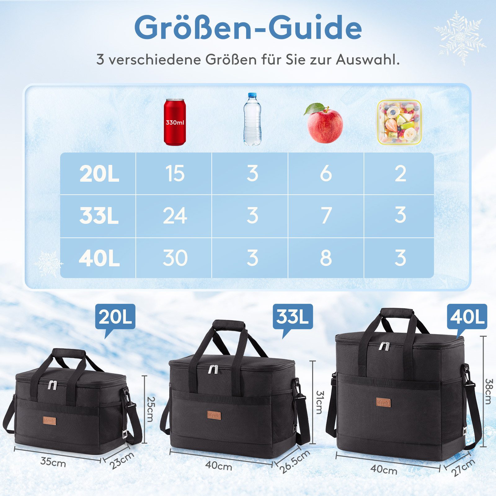 Lifewit Picknicktasche Kühltasche Groß faltbar Kühlkorb günstig online kaufen