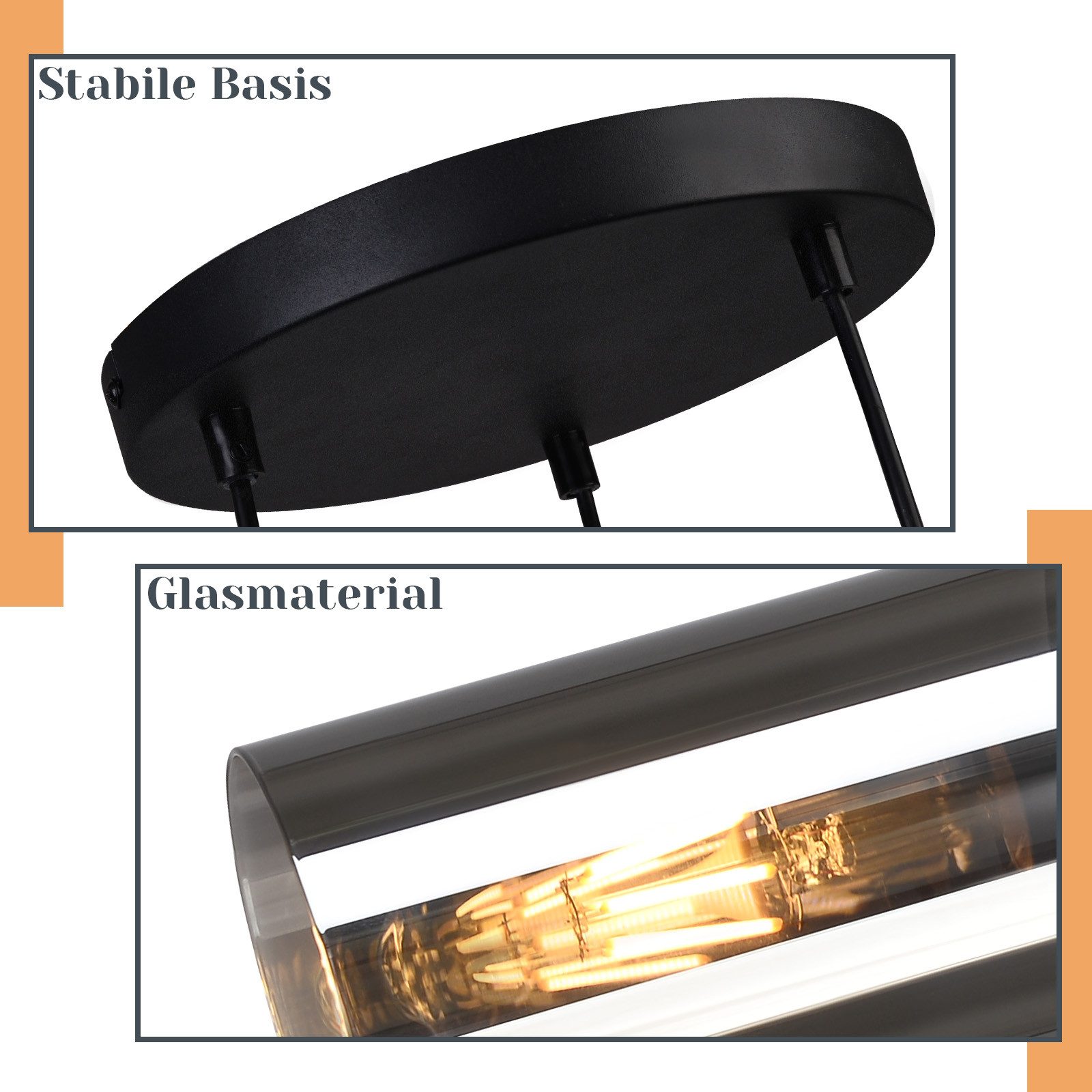 Nettlife Pendelleuchte Schwarz Esstisch E27 1/3/4 Flammig Glasschirm Hängel günstig online kaufen