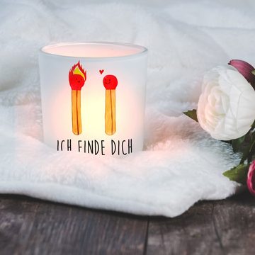 Mr. & Mrs. Panda Windlicht Streichhölzer - Transparent - Geschenk, Kerzenglas, Liebesgeschenk, K (1 St), Liebevolles Design