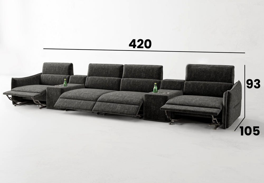 moebeloutlet.de 4-Sitzer 4-Sitzer Prisma Heimkino Sofa 4 Sitzer Arencione, Kinosofa zum relaxen