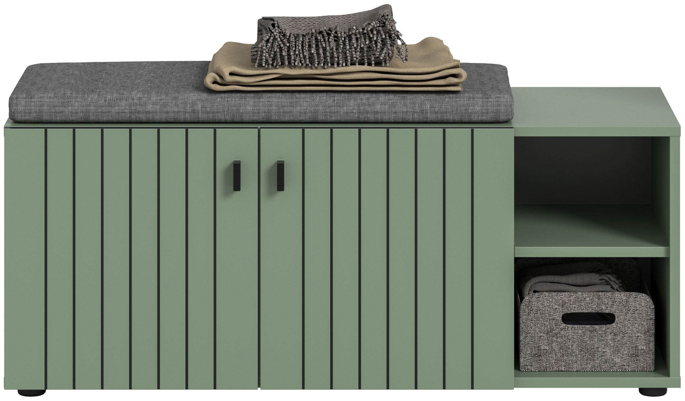 xonox.home Sitzbank, inkl. Sitzkissen in Smoke Green Nachbildung B/H/T ca.: 106/43/37 cm