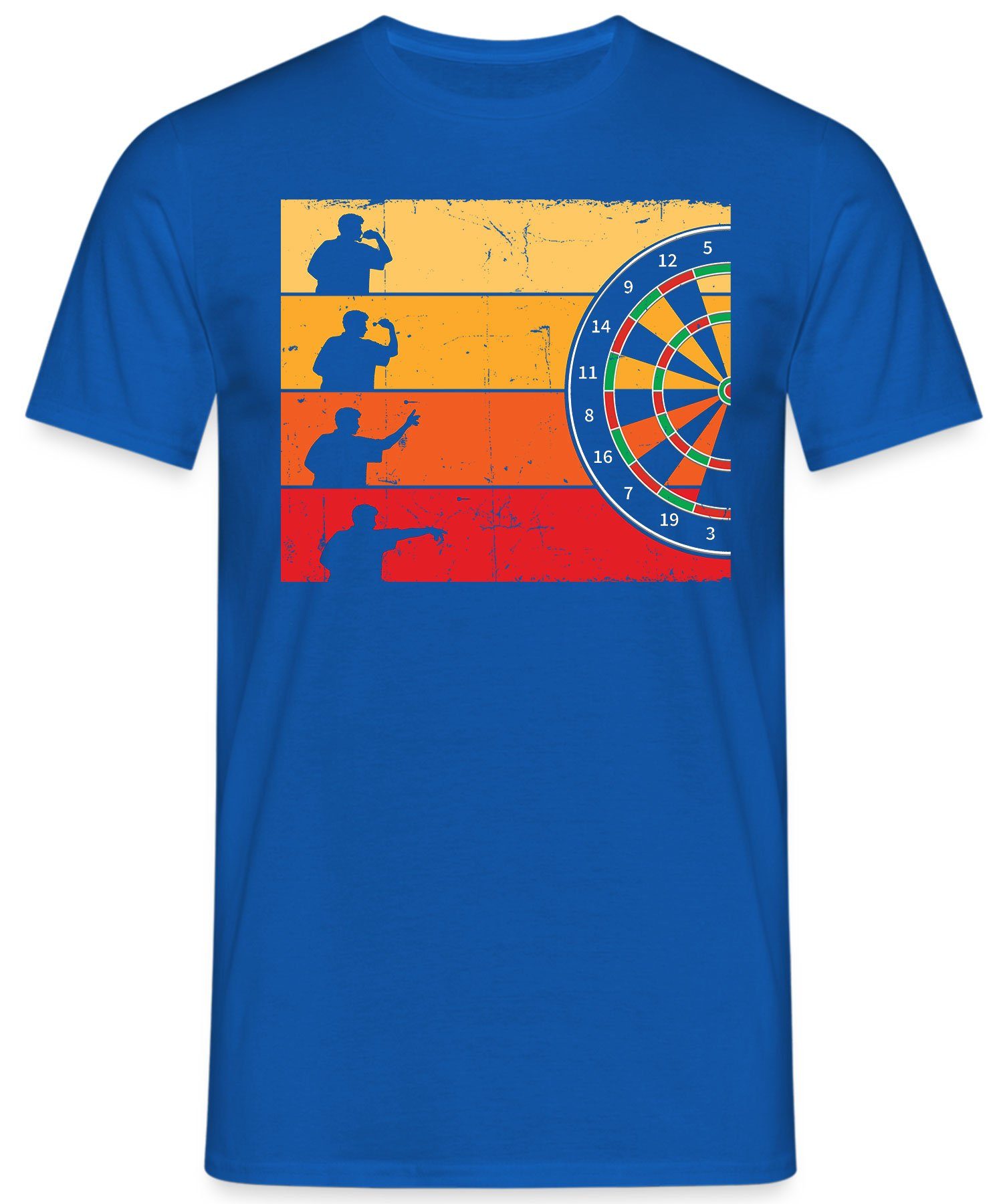 - Herren Kurzarmshirt (1-tlg) T-Shirt Dartspiel Formatee Dart Dartspieler Blau Quattro Dartpfeil Dartscheibe