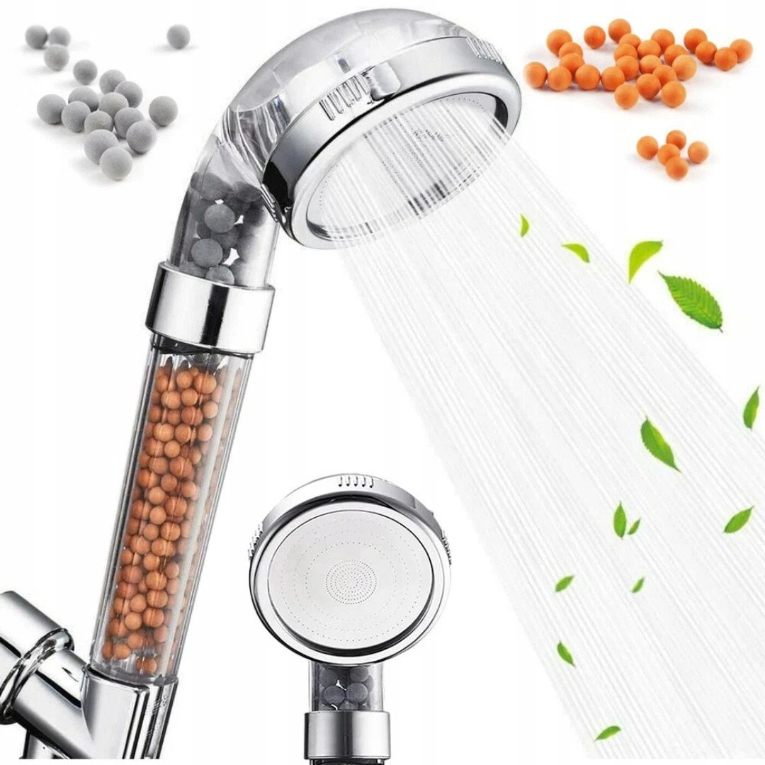 VERK GROUP Duschbrause Duschkopf Handbrause Hochdruck Steinfilter Ionenfilter wassersparend, (Einzelartikel, 1-tlg., 1-teilig; 1x Duschkopf / Handbrause)