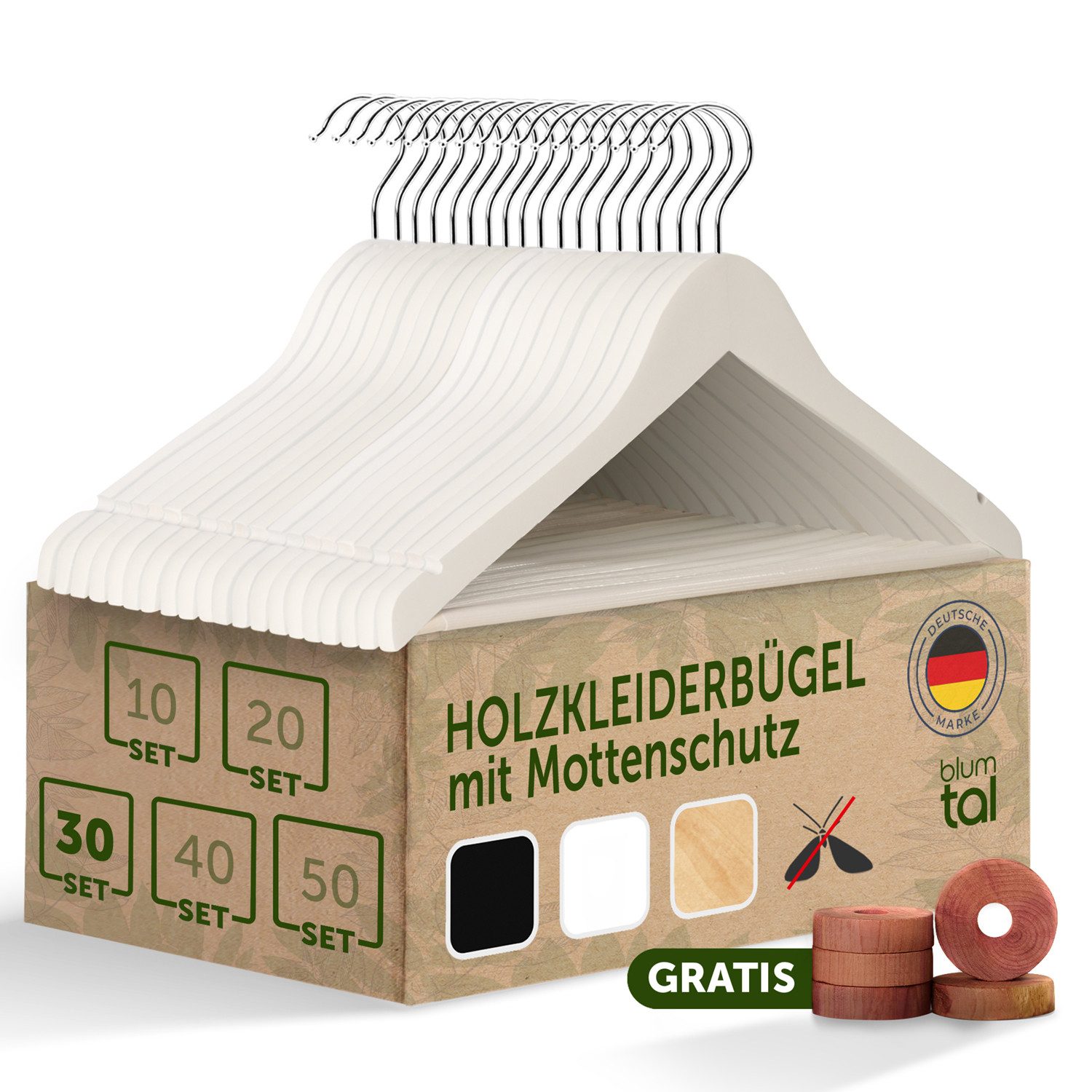 Blumtal Kleiderbügel Kleiderbügel Holz mit 360° günstig online kaufen