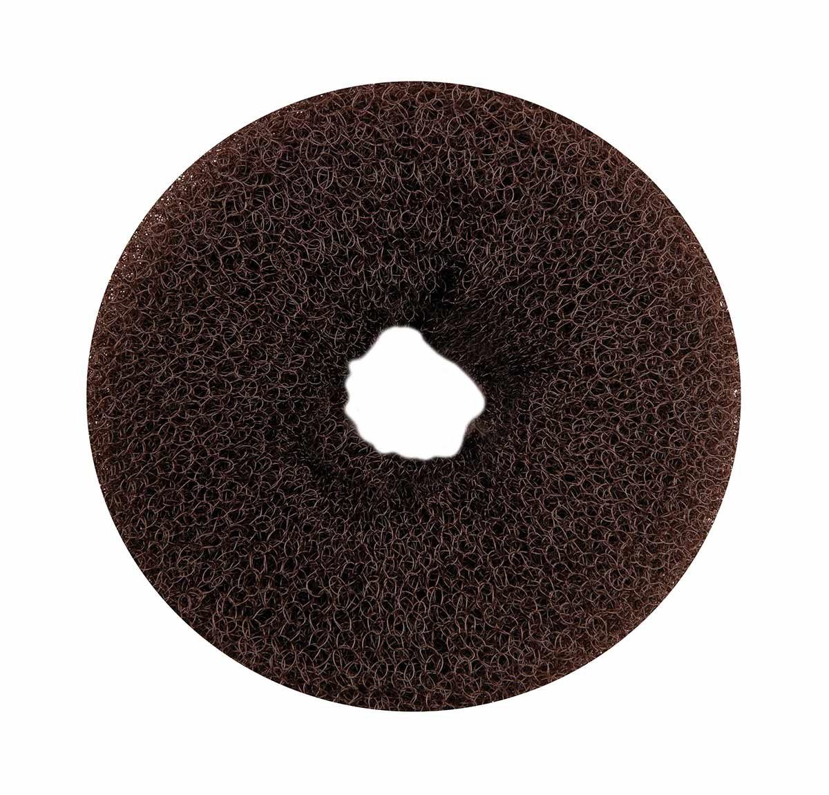 Koskaderm Haargummi Haarkissen Ø 8cm, Duttkissen, Donut-Form, Haarring aus Frottee, braun