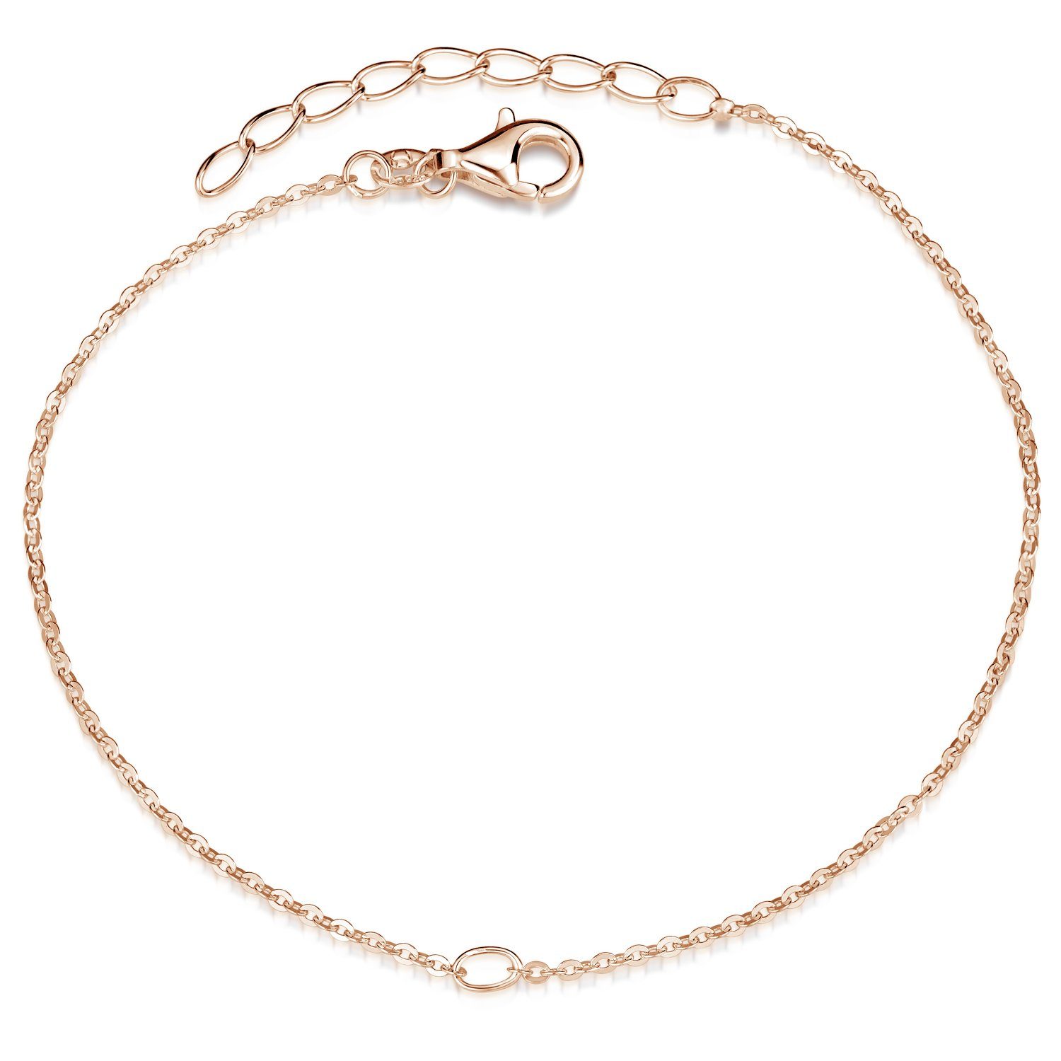 Materia Armkette Armband Rosegold mit Öse SA-123, Sterling Silber, rosevergoldet