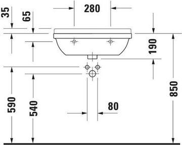 Duravit Einbauwaschbecken Duravit Waschtisch STARCK 3 MED o ÜL m H