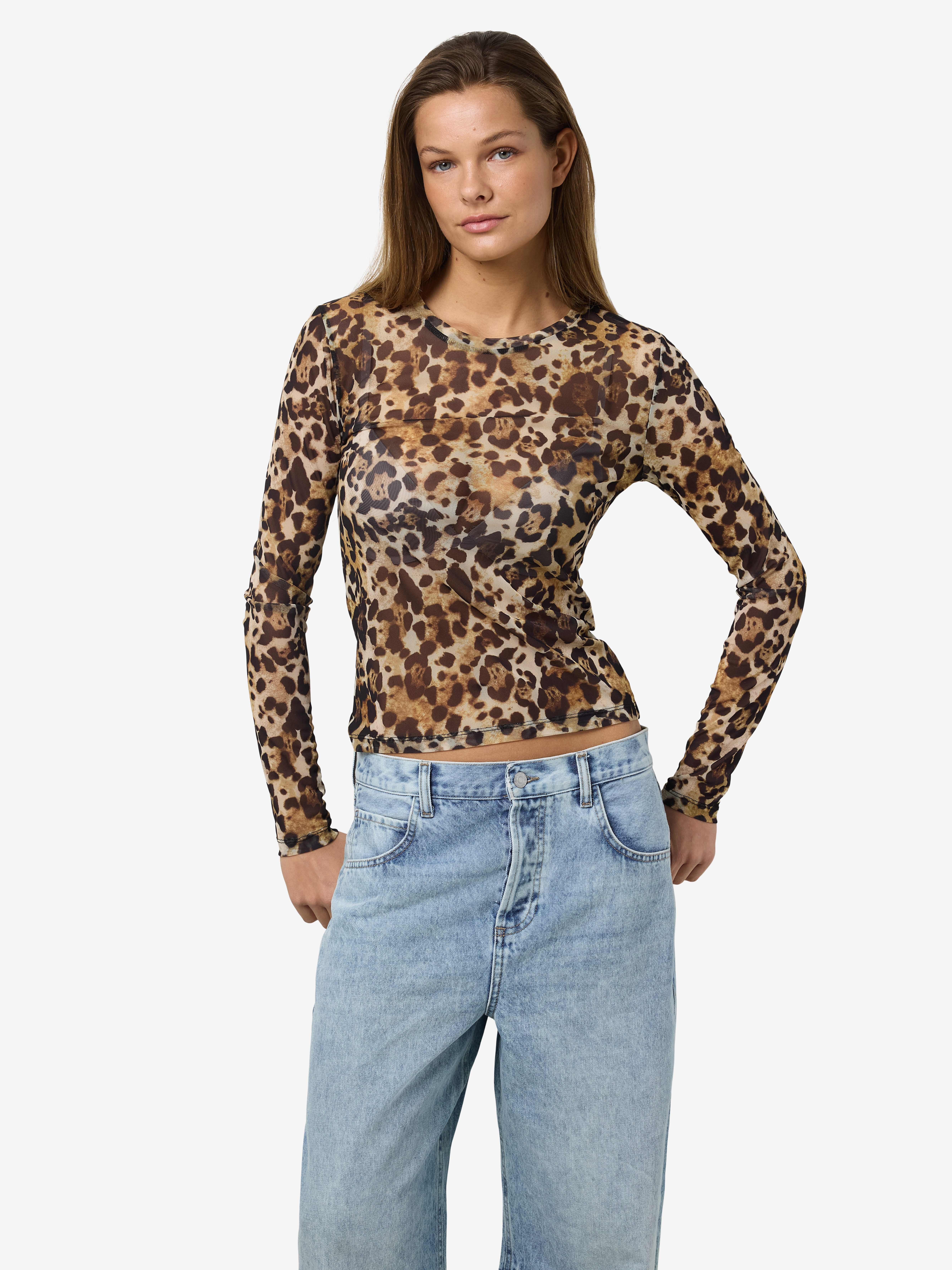 Noisy may Netzshirt NMJUDITH L/S MESH TOP BG NOOS transparent günstig online kaufen