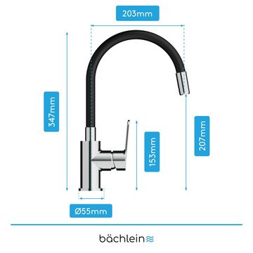 Bächlein Küchenarmatur Serio - Spültischarmatur, Mischbatterie aus Messing Einhebelmischer - Spültischbatterie