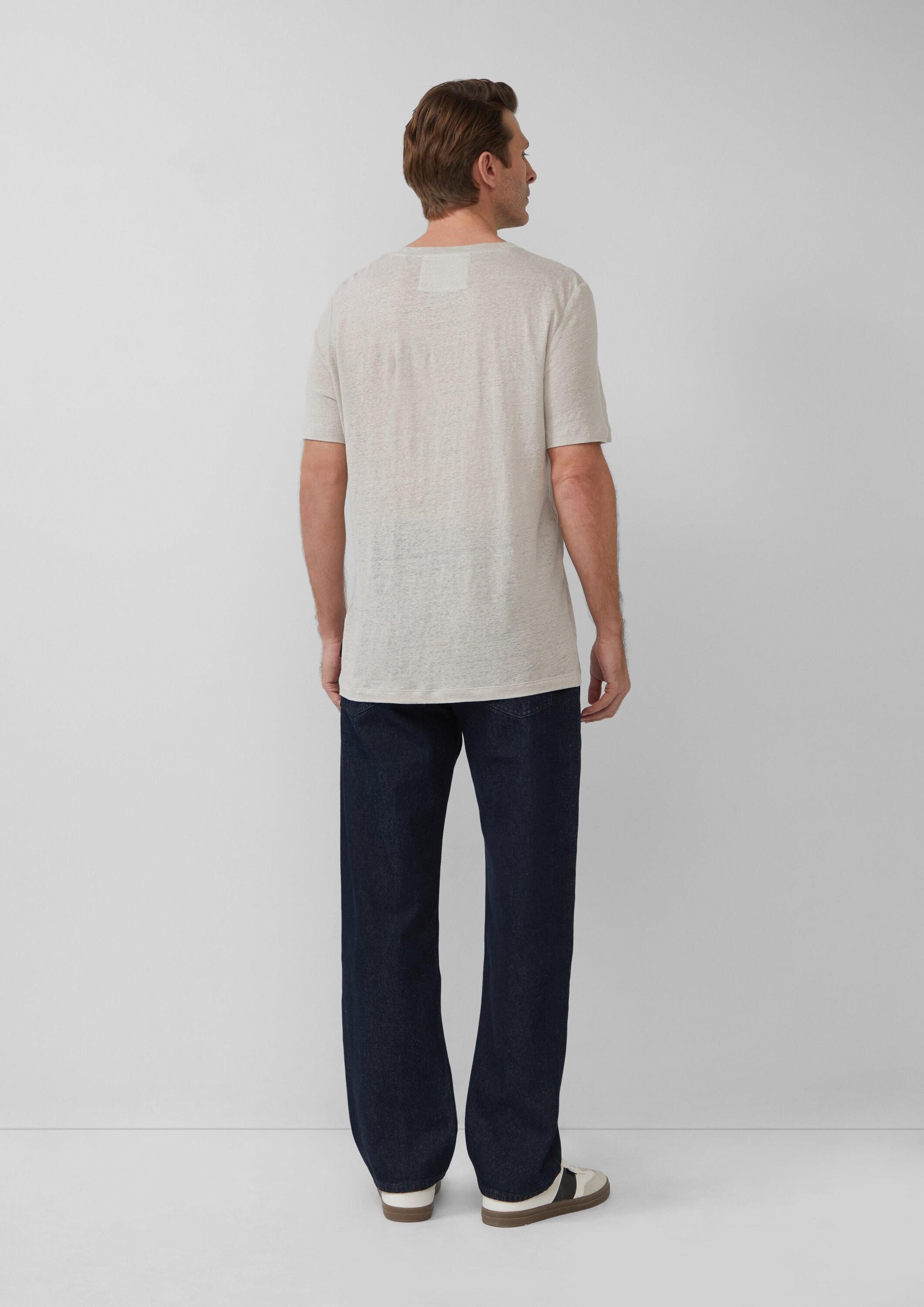 s.Oliver Kurzarmshirt T-Shirt Hochwertiges Flammgarn-Shirt aus Leinen