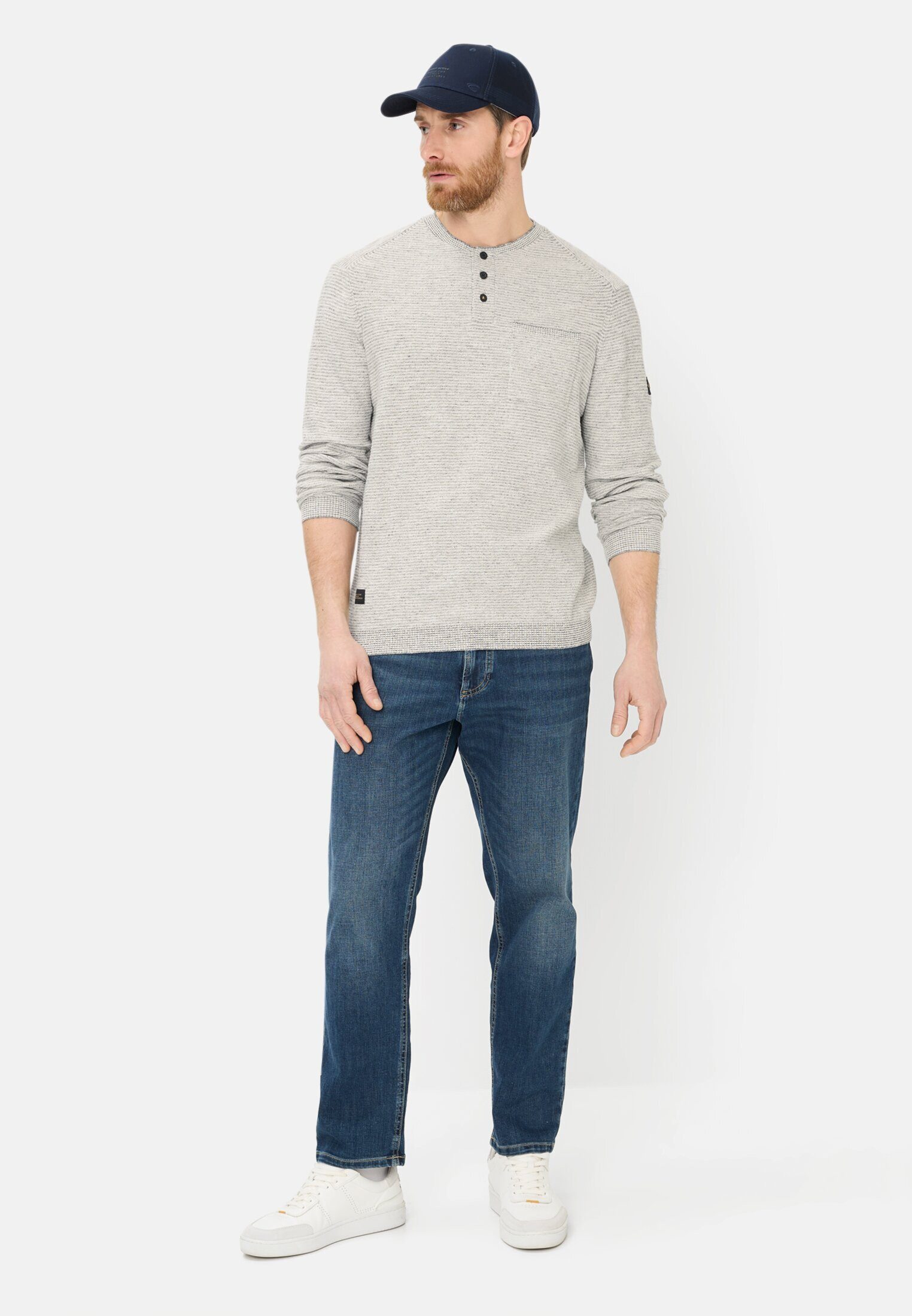 camel active Henleyshirt mit Henley Kragen Langarm