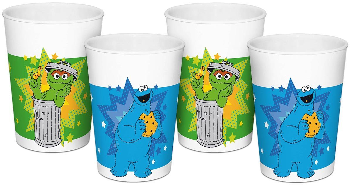 Kinderbecher Trinkbecher Sesamstraße 4er Set 330ml PP