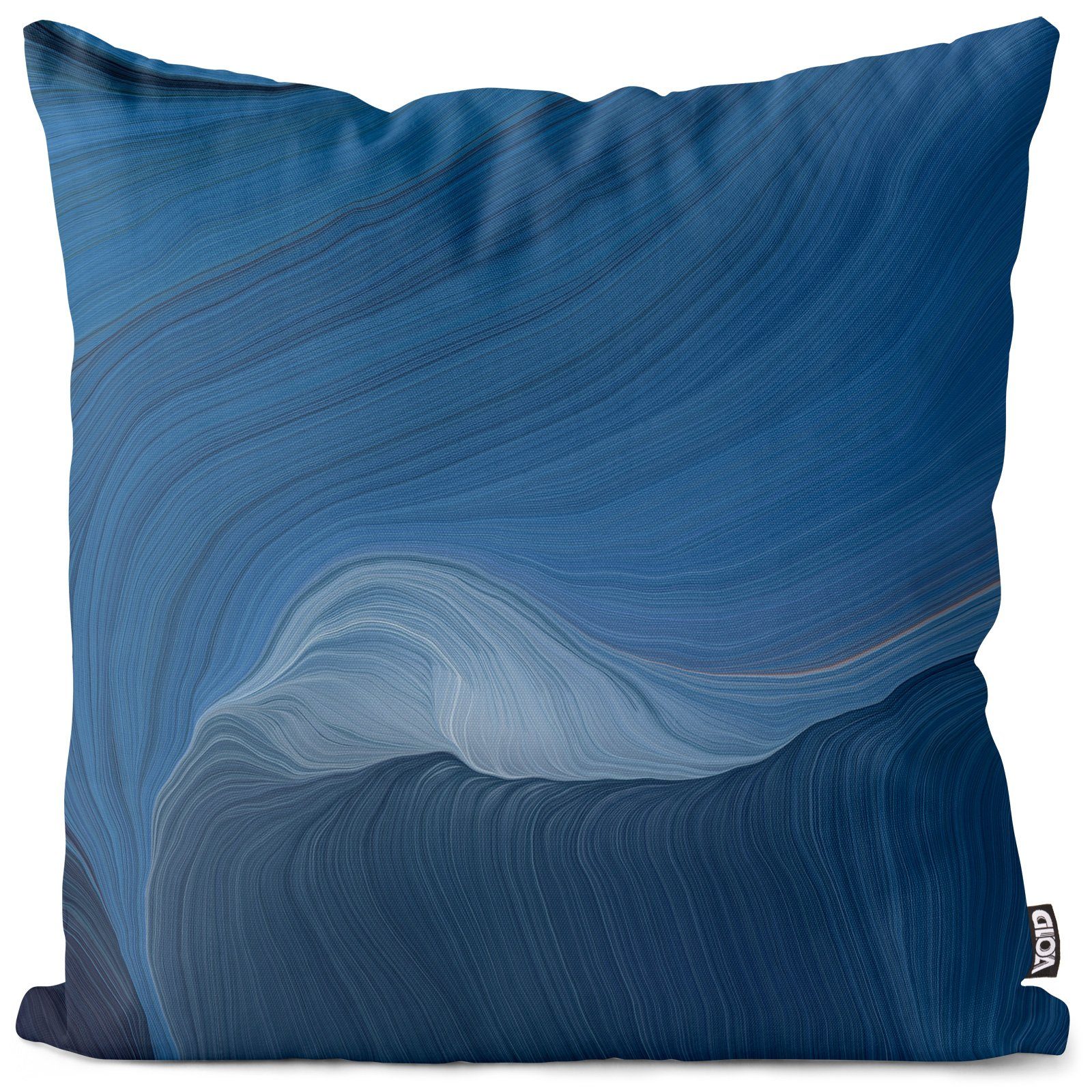 Kissenbezug, VOID (1 Stück), Wellen Blau Muster Grafik abstrakt blau licht welle kunst farbe digit
