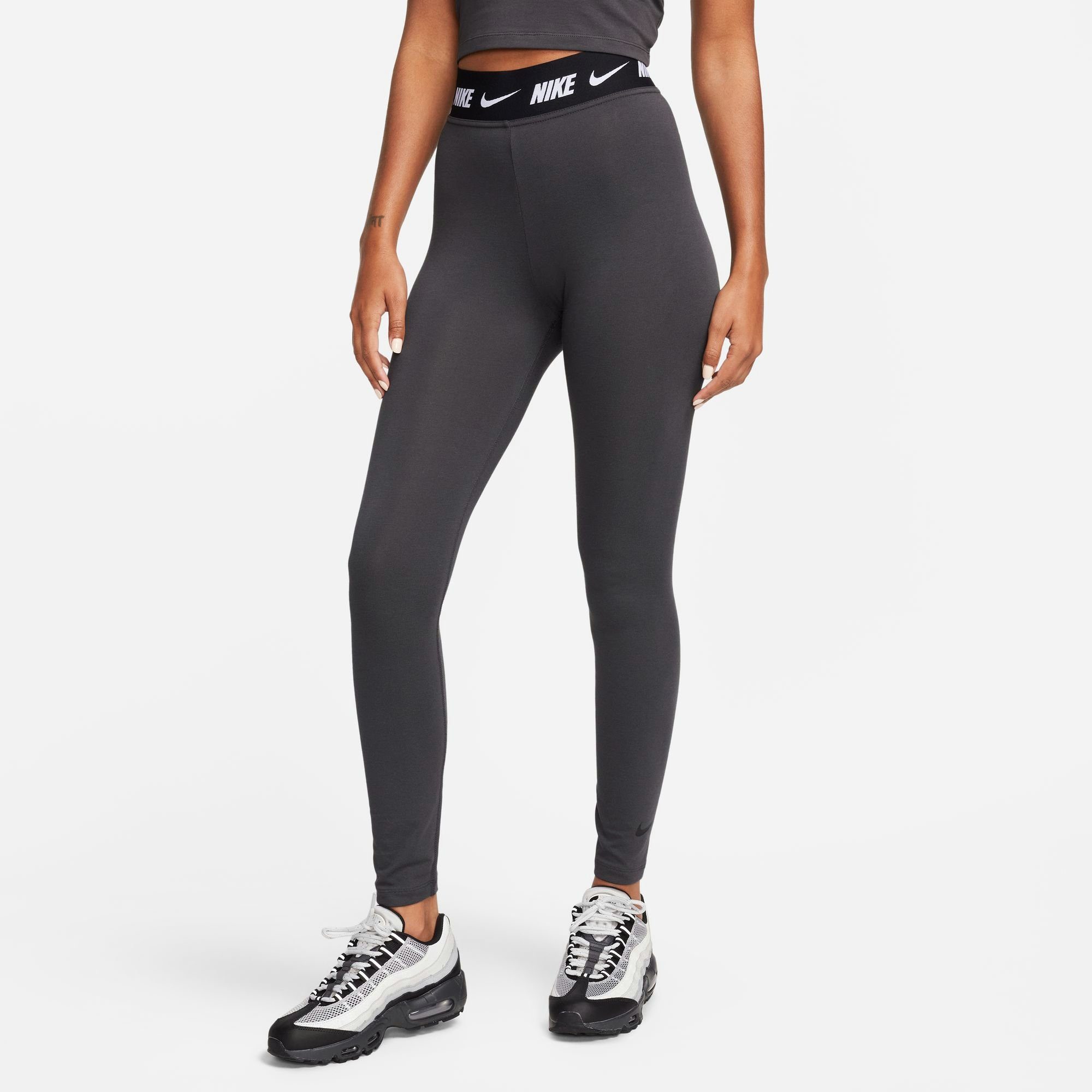Leggings WOMEN'S CLUB ANTHRACITE/BLACK HIGH-WAISTED LEGGINGS Sportswear Nike