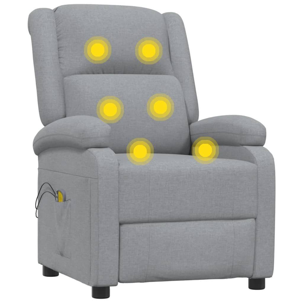 vidaXL Massagesessel Massagesessel Elektrisch Hellgrau Stoff (1-St)
