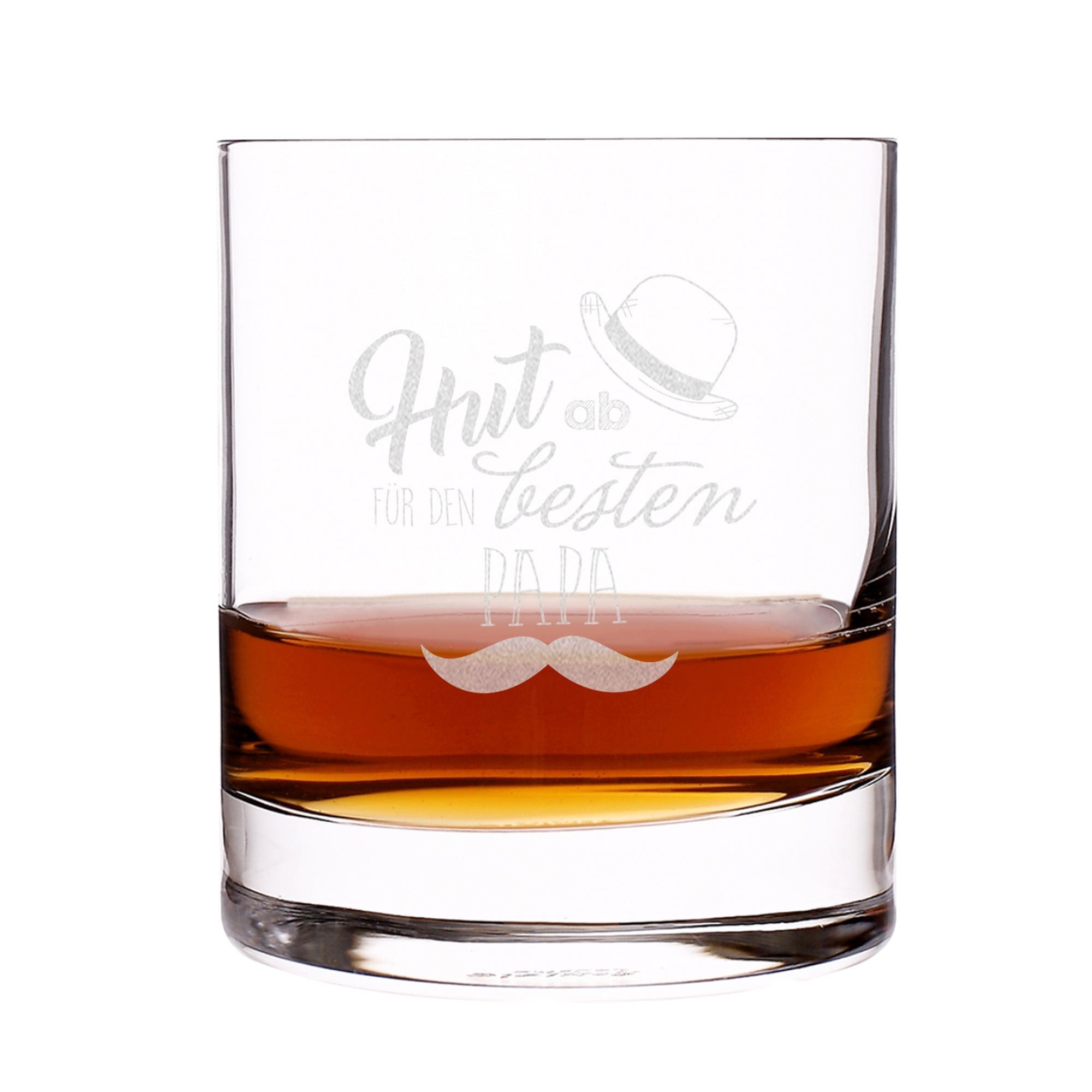 Herz & Heim Whiskyglas mit Gravur für den besten Papa als Geschenk zum Vatertag, 320 ml