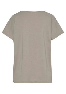 Vivance Kurzarmshirt mit Statement-Print vorne, T-Shirt aus Baumwolle, lockere Passform