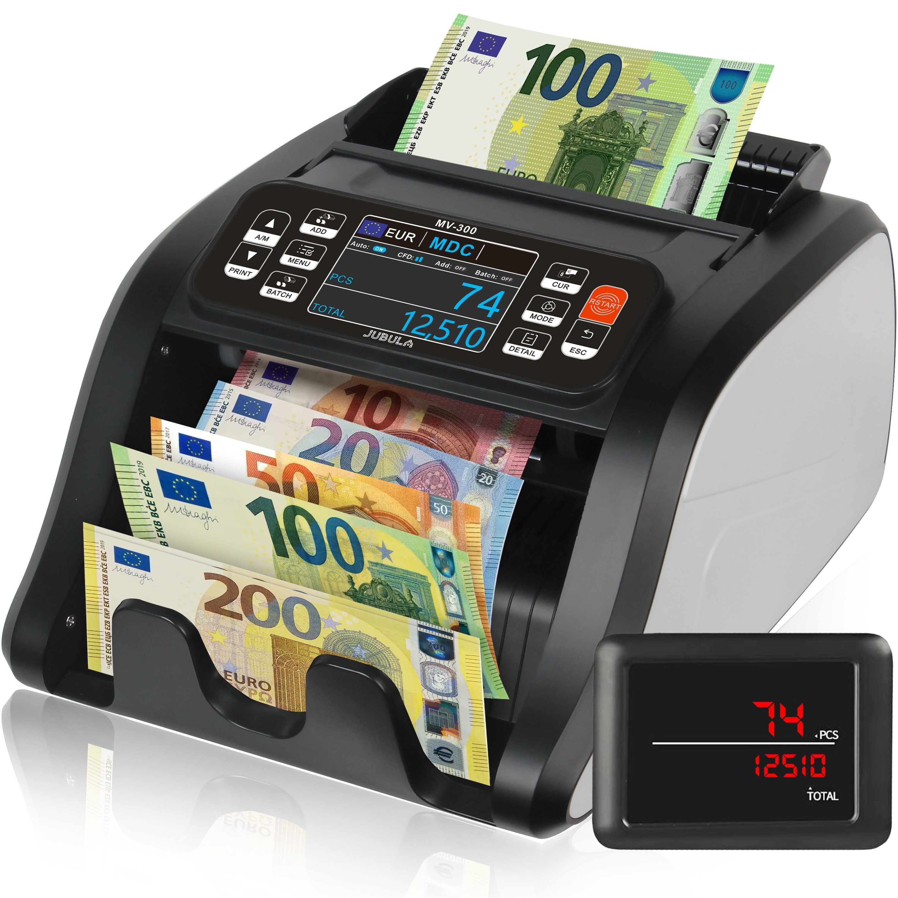 Geldzählmaschine Mv-300, GBP, Jubula EUR USD für Geldscheine, gemischte Exakt Banknotenzähler
