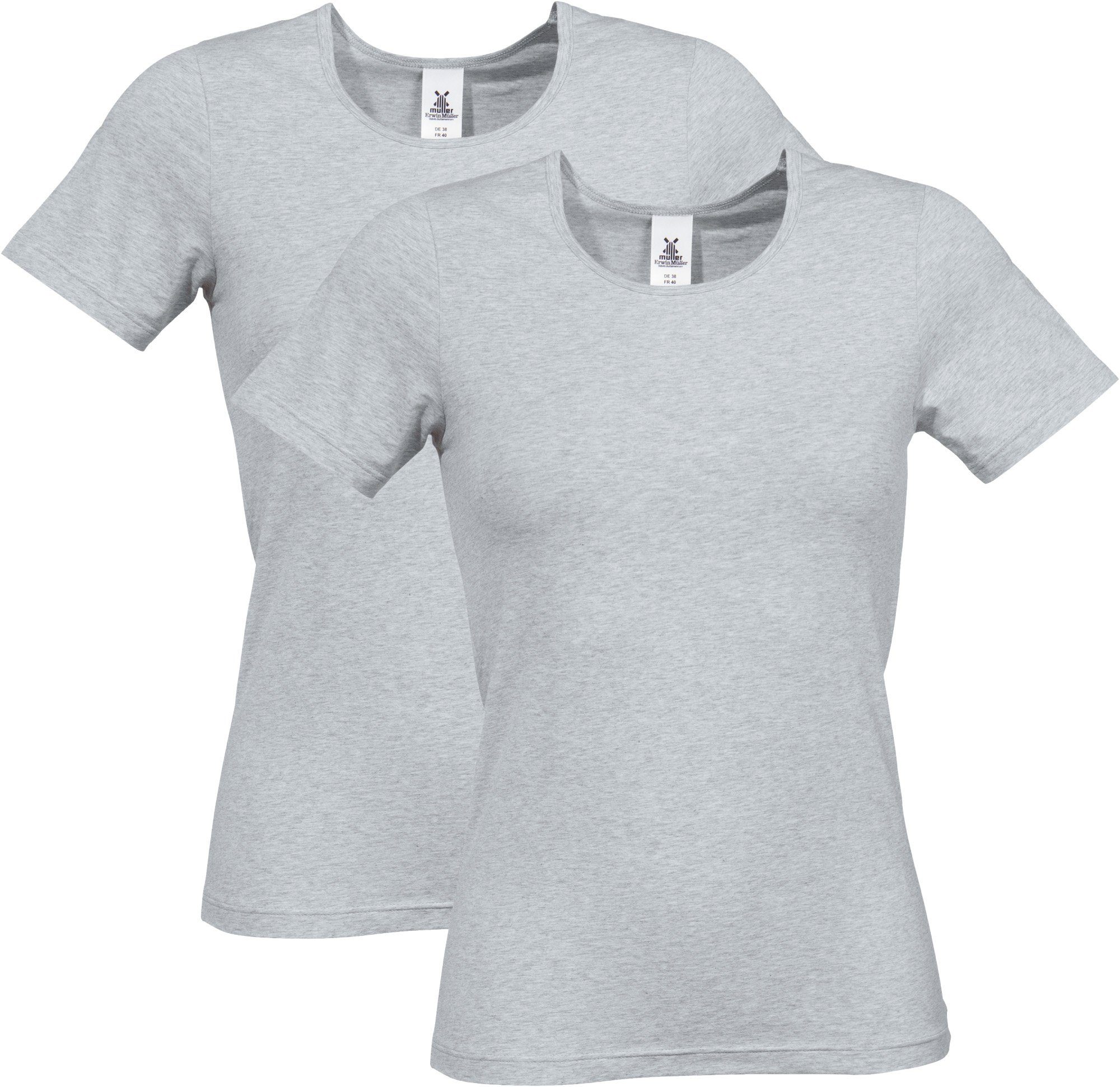 Erwin Müller T-Shirt Damen-Unterhemd, 1/2-Arm 2er-Pack Single-Jersey Uni günstig online kaufen