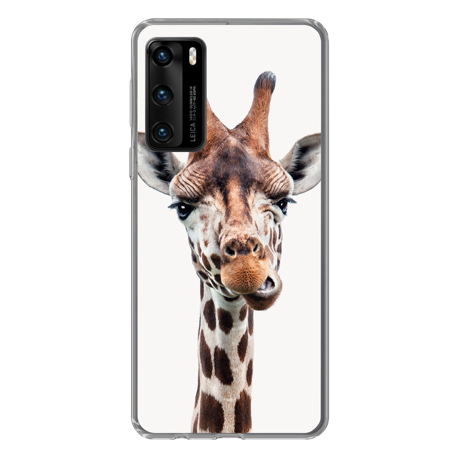 MuchoWow Handyhülle für Huawei P40 Jungen - Giraffe - Tiere - Kopf - Porträt - Kind - Mädc, Handy Case, Silikon, Bumper Case Dünn