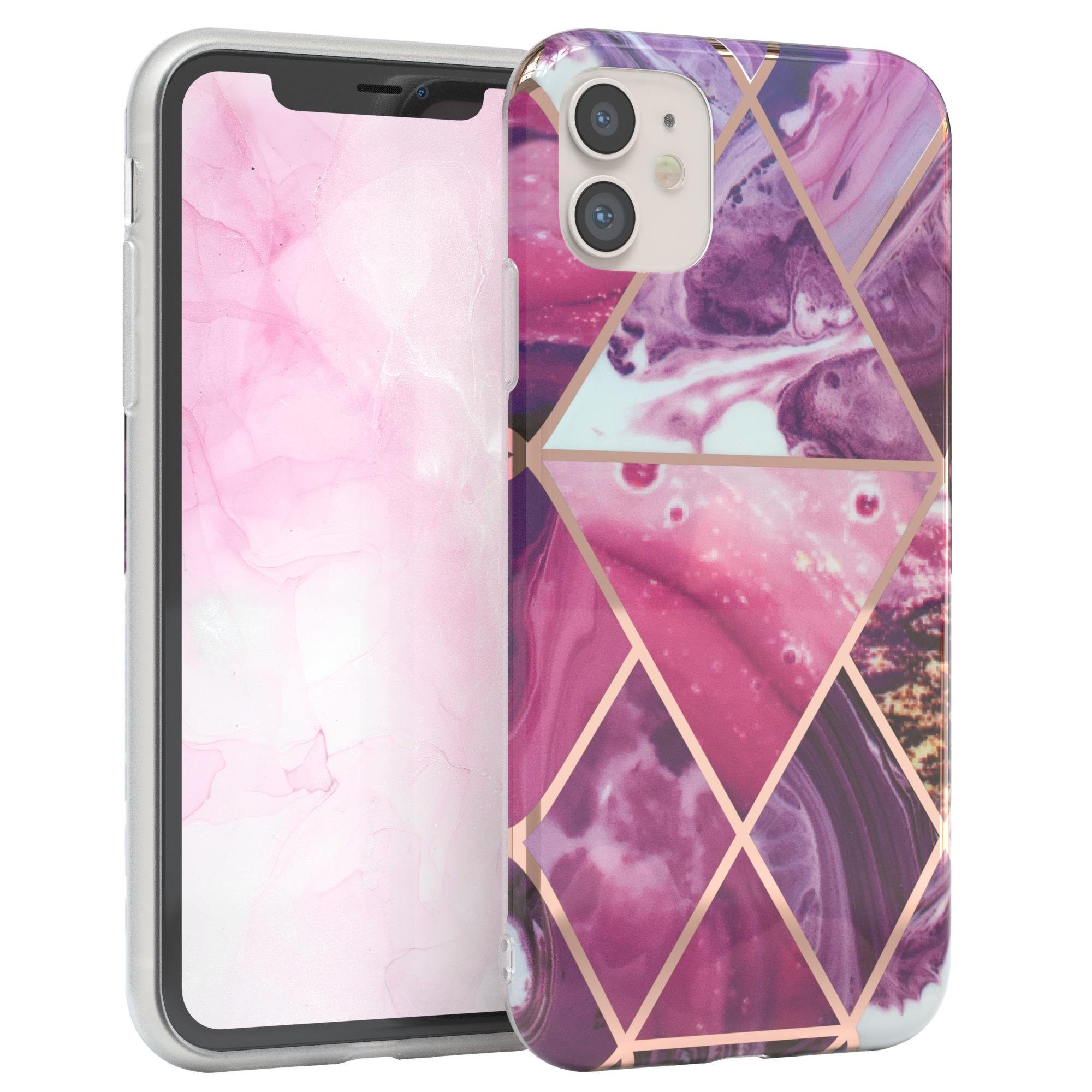 EAZY CASE Handyhülle IMD Motiv Cover für Apple iPhone 11 6,1 Zoll, Dünne Handy Schutzhülle mit Kameraschutz Slim Backcover Violett Beere