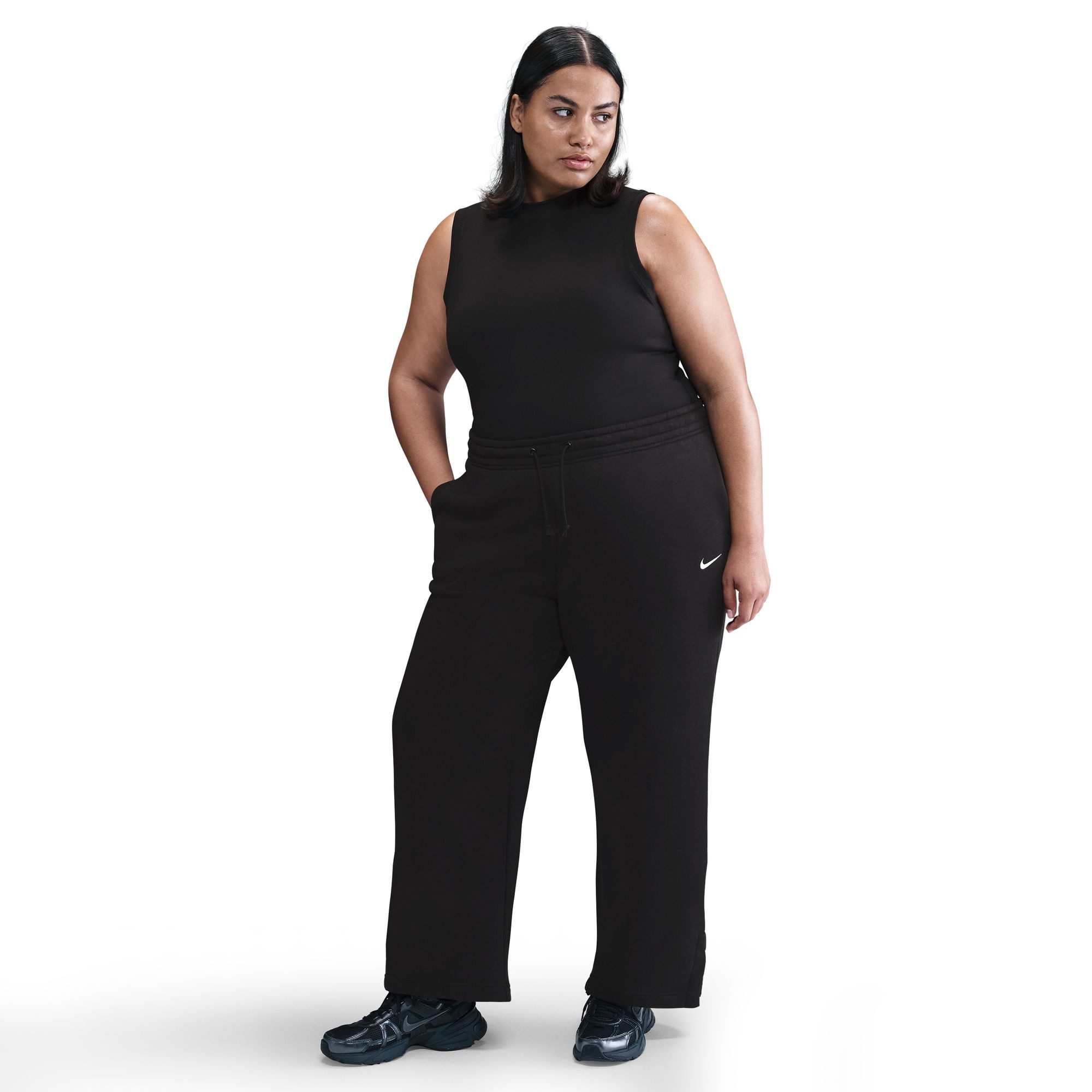 Nike Sportswear Sporthose W NSW PHNX FLC HR PANT WIDE 2 für Erwachsene konzipiert, aus Baumwolle und Polyester