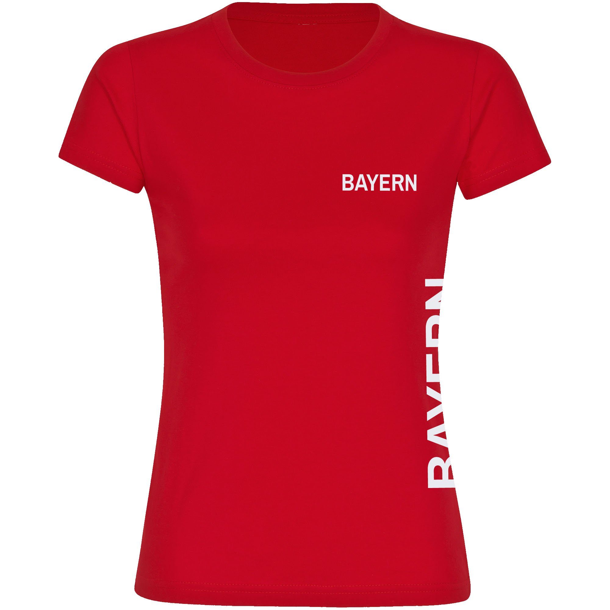 multifanshop T-Shirt Damen Bayern - Brust & Seite - Frauen