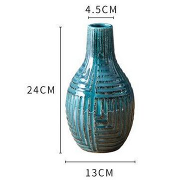 Gontence Tischvase Blaugrüne Keramikvase (1 St), Heimdekoration