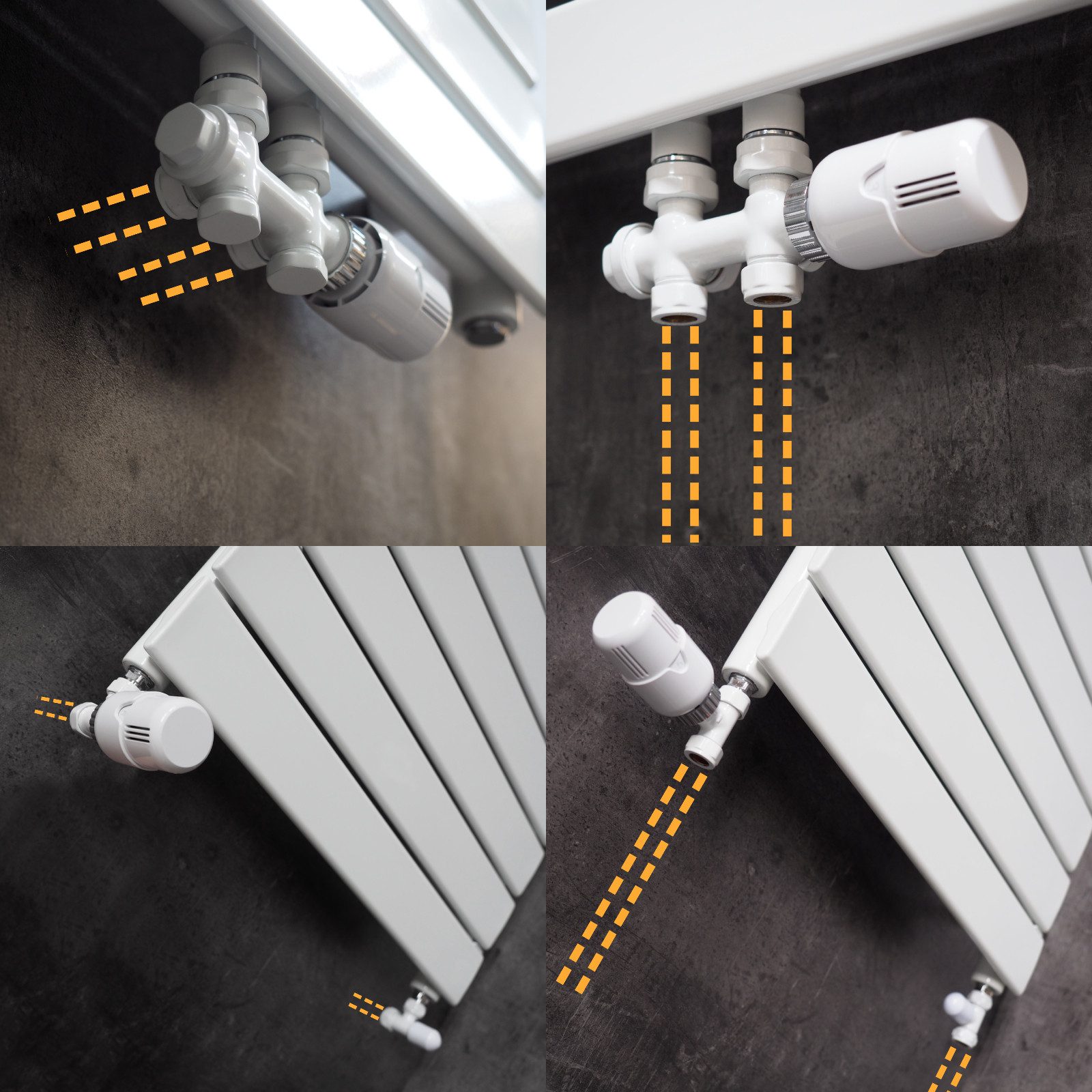 WITEN&NOCK Heizkörperthermostat Design Thermostatkopf M30x1,5mm Heizkörperventil Universal weiß, (2 St) – Bild 4 von 5
