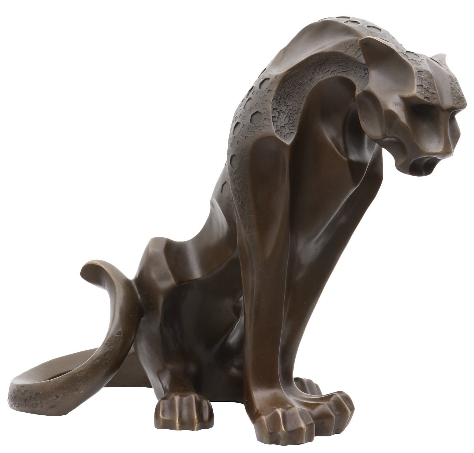 Aubaho Skulptur Bronzeskulptur Gepard Antik-Stil Bronze Figur Statue Leopard Panther R