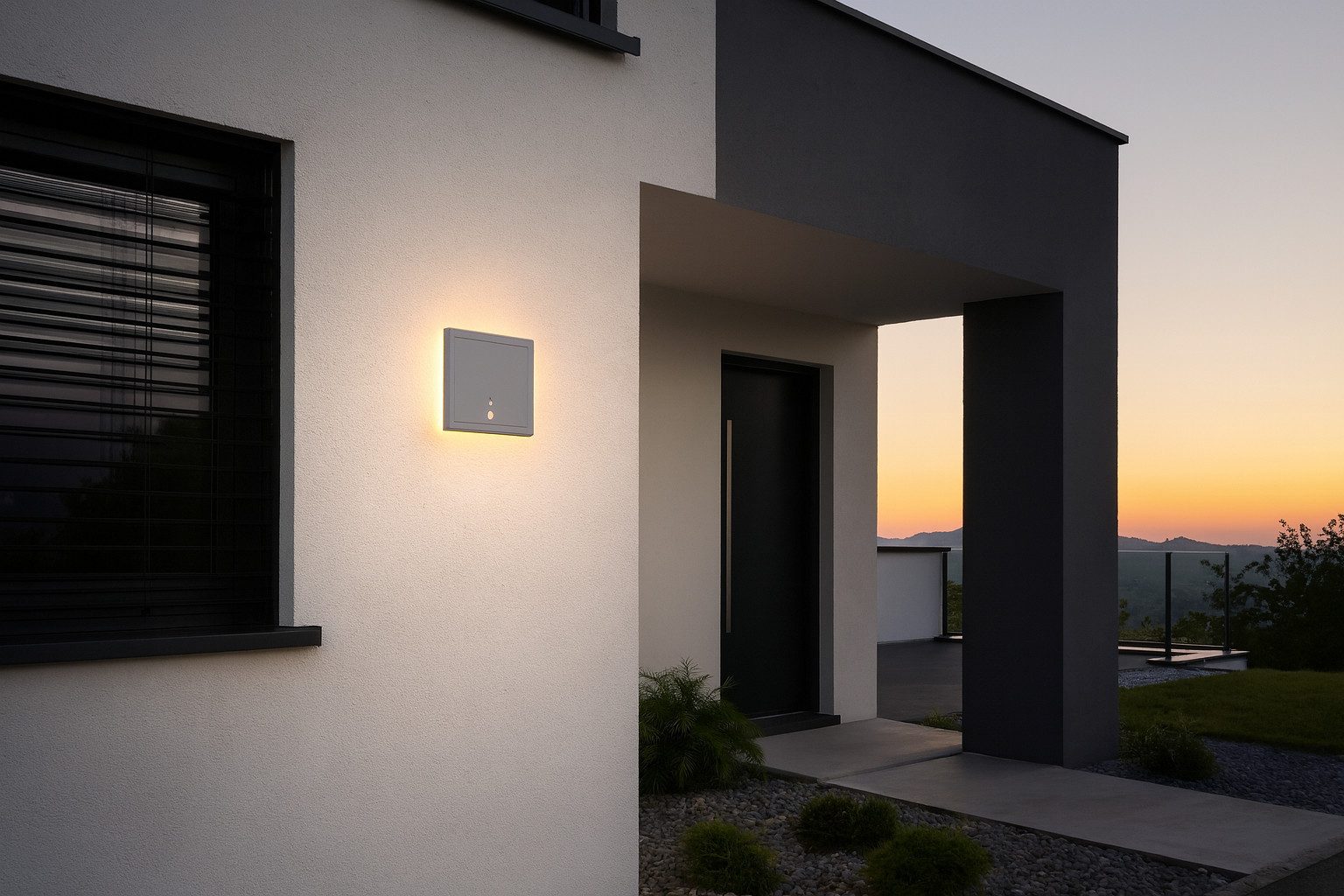 lightling LED Außen-Wandleuchte Letizia, eckig, LED fest integriert, indirekte Beleuchtung, Orientierungslicht, USB