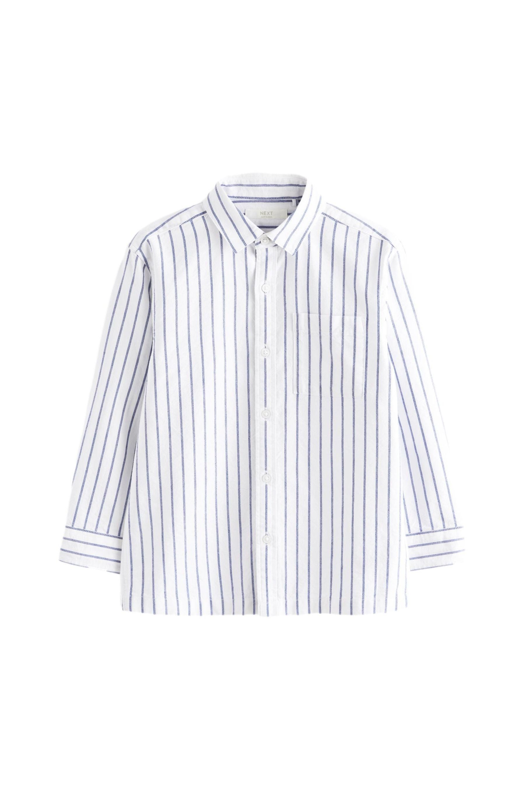 Langarmhemd Relaxed Fit Oxford-Hemd aus 100 % Baumwolle