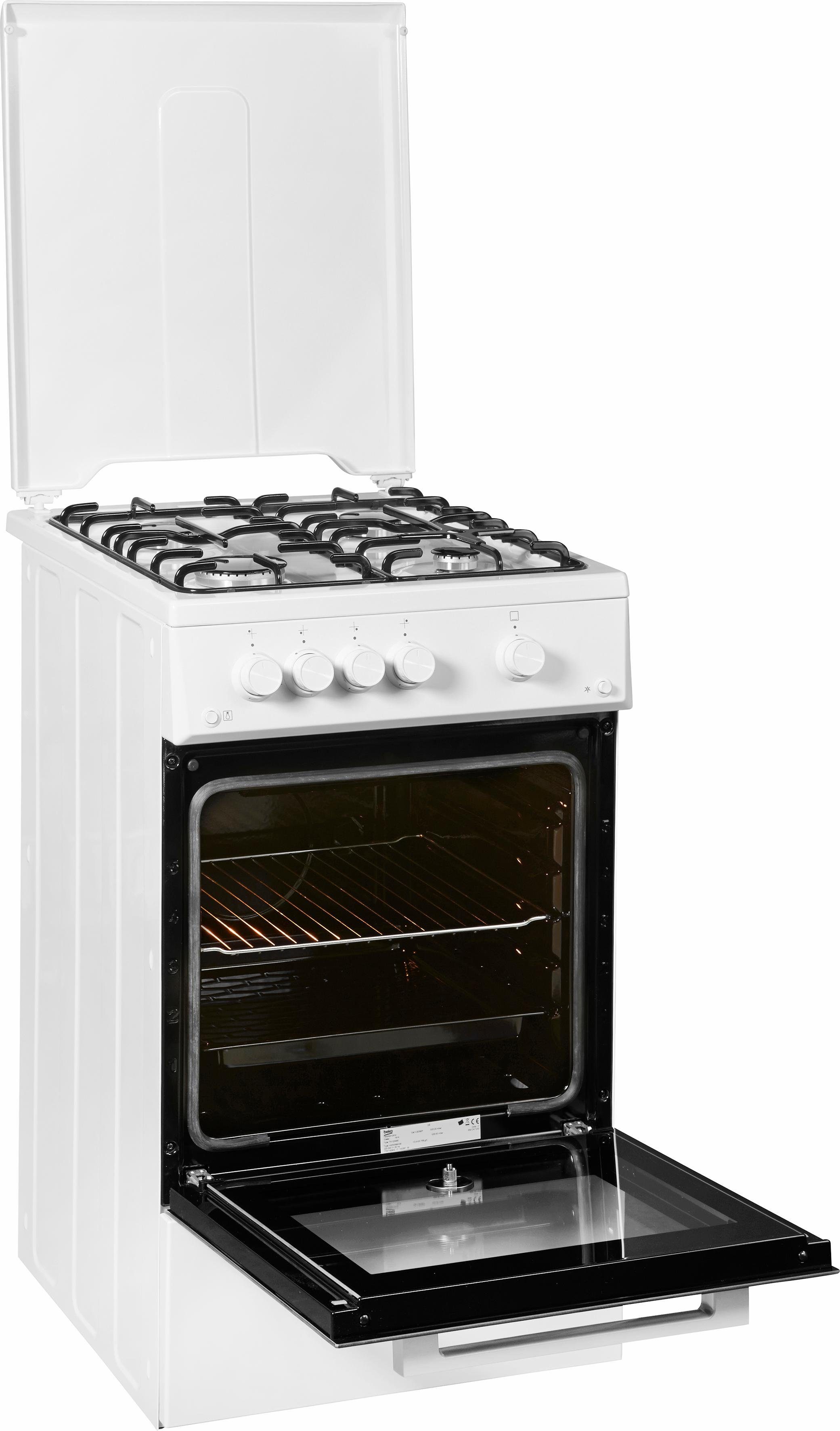 BEKO Gas-Standherd FSG52010FW, Herausnehmbares Innenglas – für eine besonders einfache Reinigung