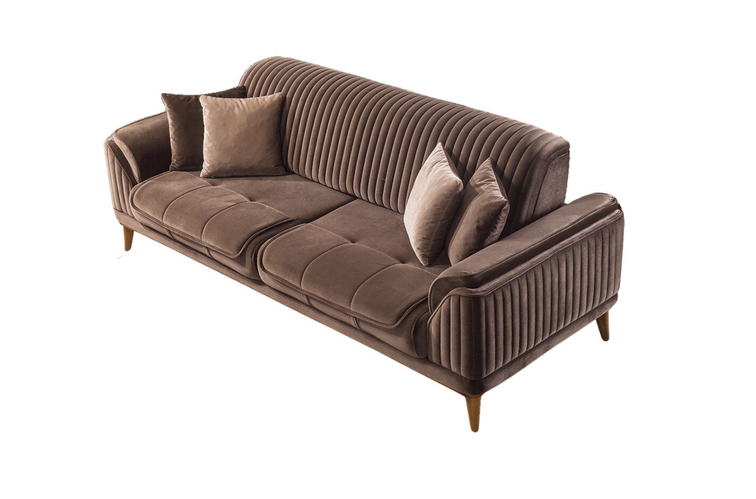 Villa Möbel Sofa Bond Holz, 2-Sitzer 1 Teile, mit Relax-/Bettfunktion durch umklappbare Rückenlehne