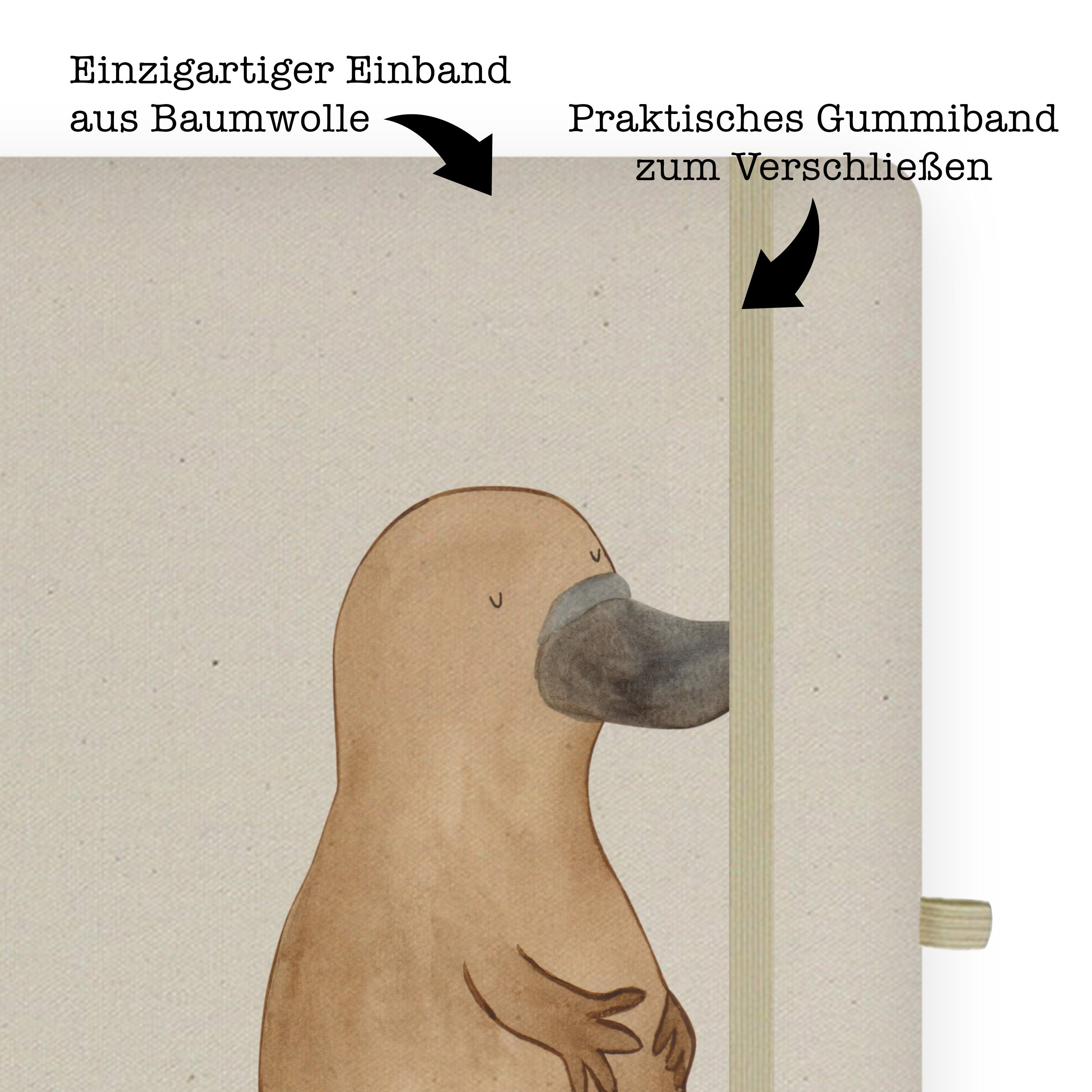 Panda Mrs. Neuanfang, Panda Mr. Schnabeltier & Notizbuch Transparent - mutig & Lebensweishei Geschenk, Mrs. - Mr.