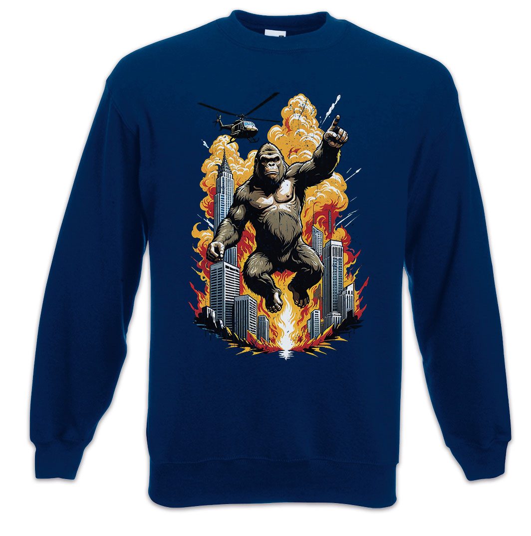 Urban Backwoods Sweatshirt Skyscraper Kong Sweatshirt Ape Affe Japan Insel King Kaiju Giant (1-tlg) Monster Movie Film Godzilla