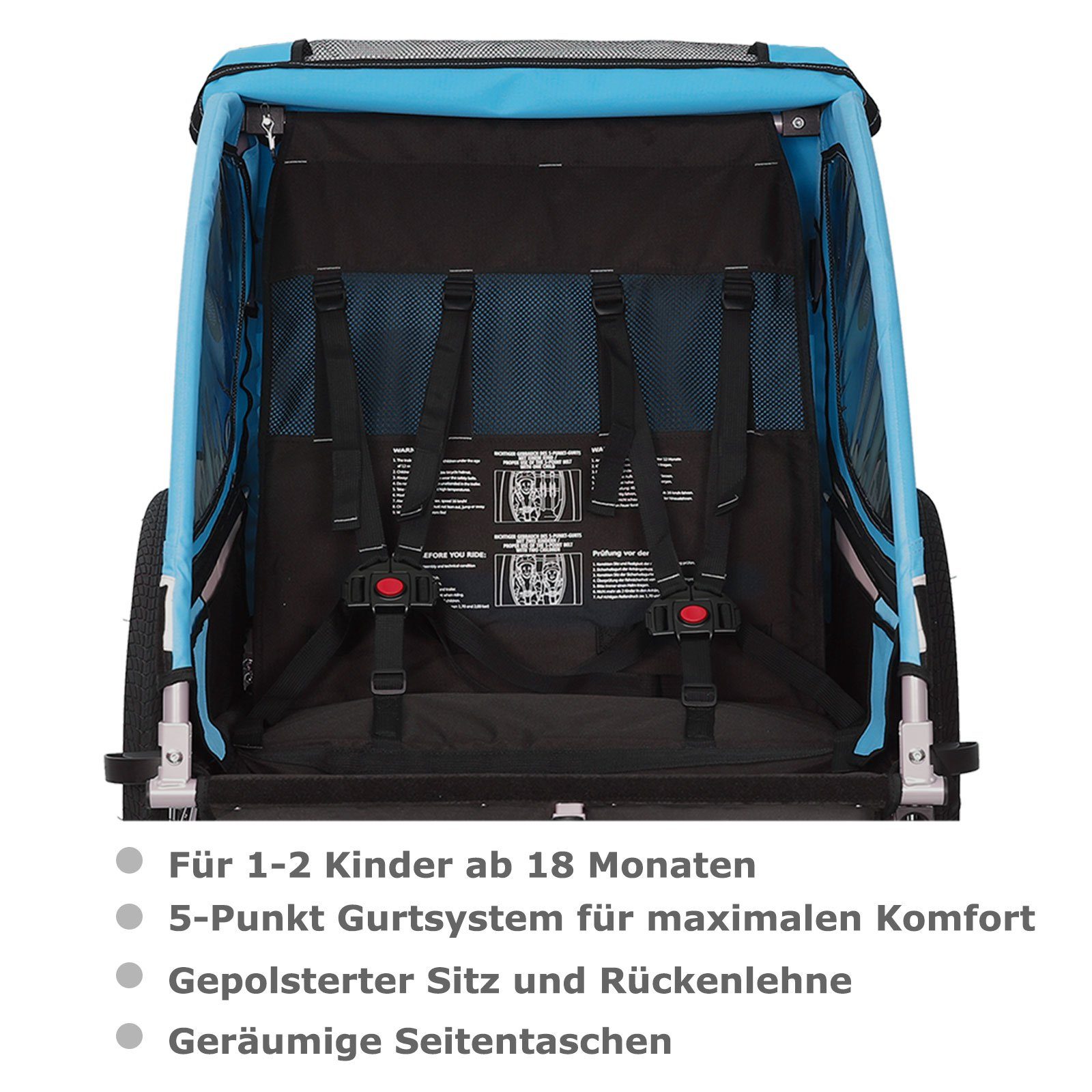 TIGGO Fahrradkinderanhänger Tiggo VS Kinderanhänger Fahrradanhänger für 1 oder 2 Kinder