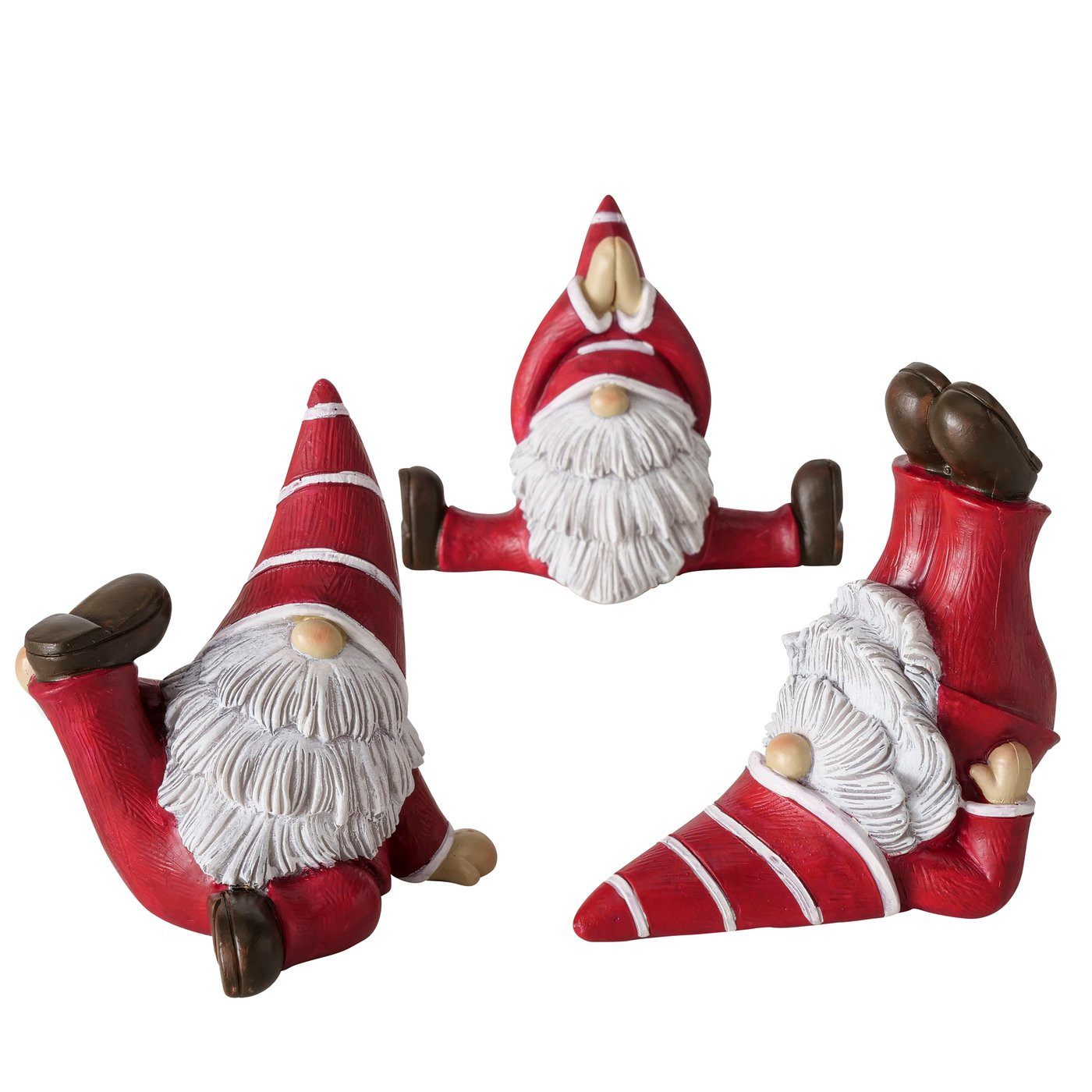 MF Weihnachtsfigur 3er Set Wichtel Figuren – Yoga-Positionen, Handgearbeitet (3 St)
