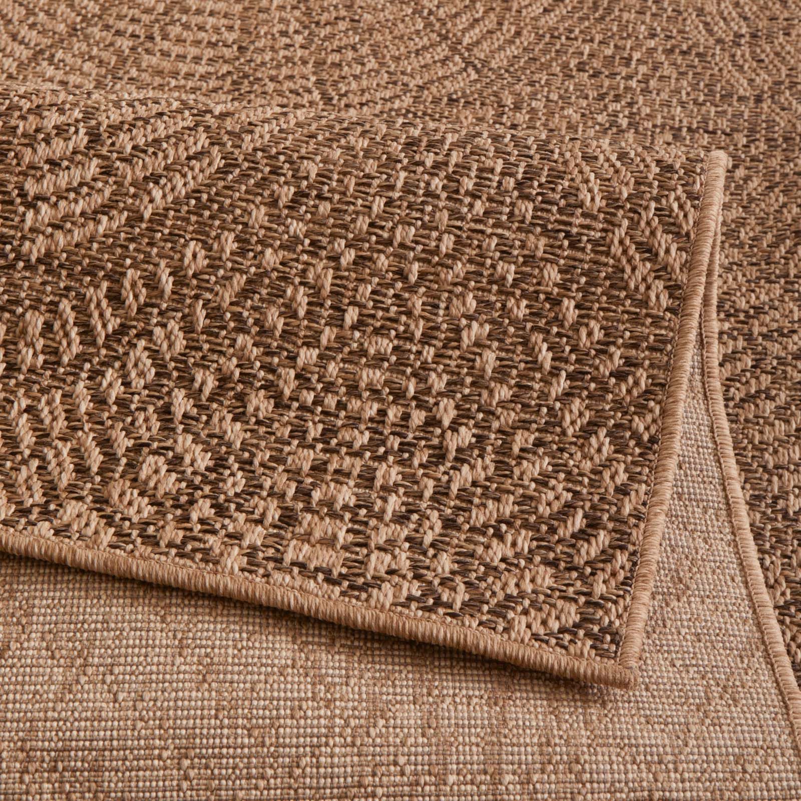 TaraCarpet Teppich TaraCarpet Borneo Peacock Outdoor Teppich – Wetterfester Indoor &, rechteckig, Höhe: 6 mm, Küche Wohnzimmer Terrasse Garten Balkon beige 80x1 – Bild 5 von 5